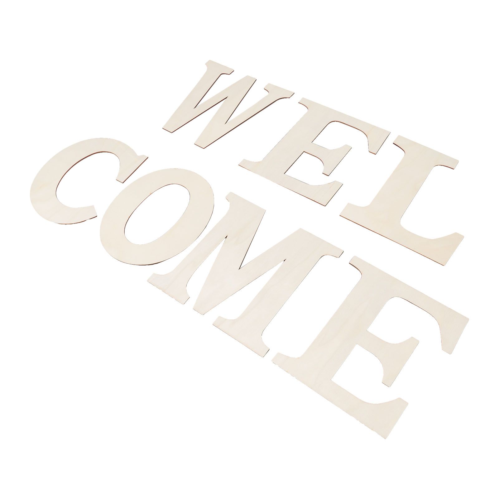 7PCS Welcome Sign Plywood 2mm Thickness Unpainted Welcome Decorative Letters for Wedding Party - Image 3