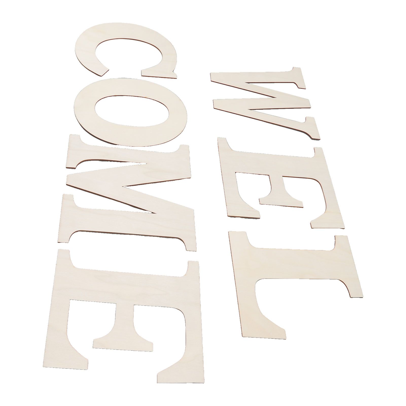 7PCS Welcome Sign Plywood 2mm Thickness Unpainted Welcome Decorative Letters for Wedding Party - Image 4