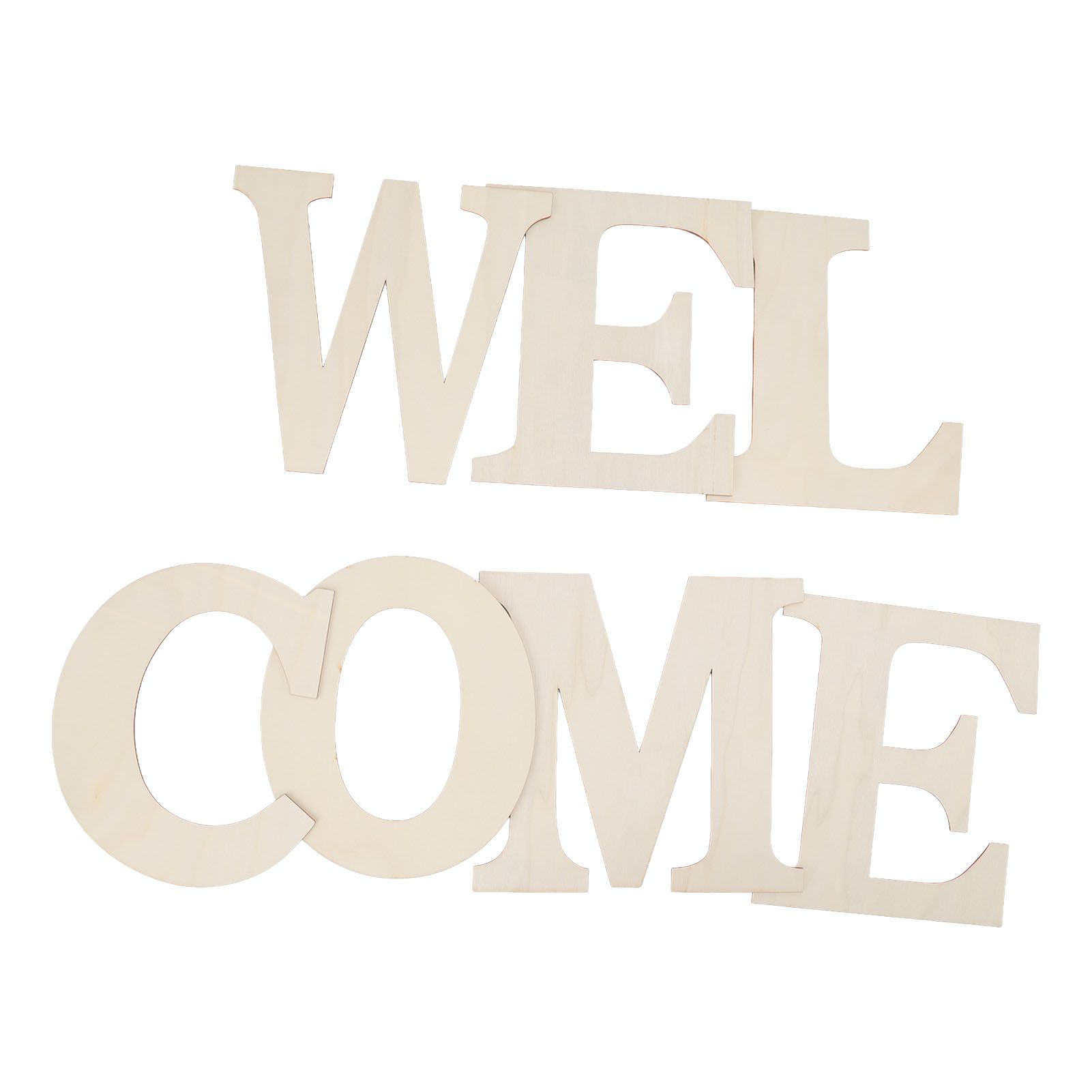 7PCS Welcome Sign Plywood 2mm Thickness Unpainted Welcome Decorative Letters for Wedding Party - Image 6