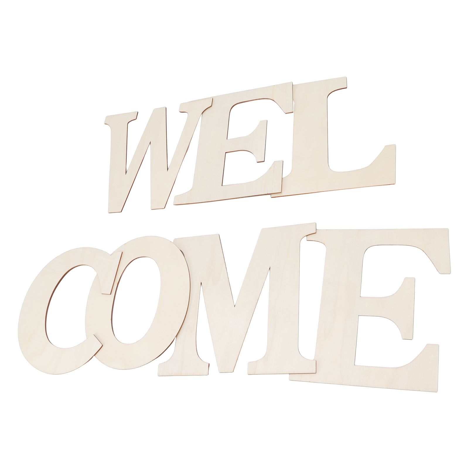 7PCS Welcome Sign Plywood 2mm Thickness Unpainted Welcome Decorative Letters for Wedding Party - Image 8