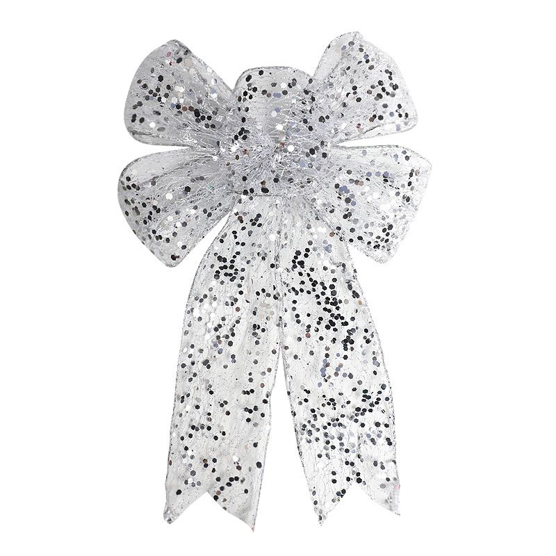 1pcs Christmas Decorative Bows Imitation Hemp Hand Crafted Ribbon Christmas Bow Knot Ornament for Christmas Party Home - Image 1