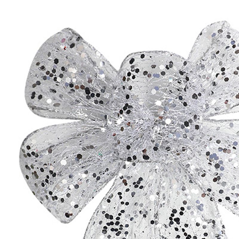 1pcs Christmas Decorative Bows Imitation Hemp Hand Crafted Ribbon Christmas Bow Knot Ornament for Christmas Party Home - Image 4