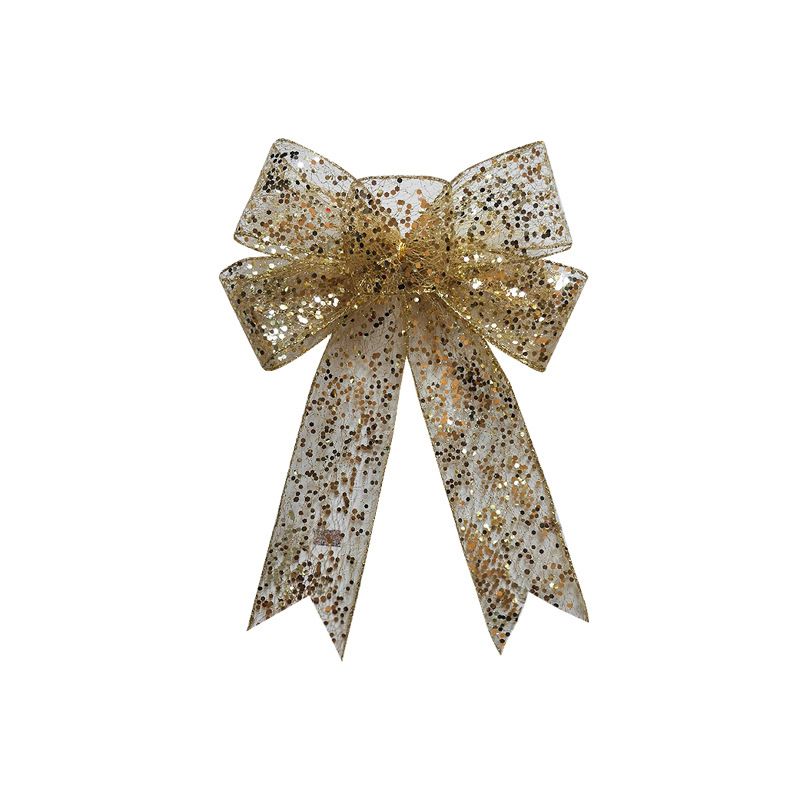 1pcs Christmas Decorative Bows Imitation Hemp Hand Crafted Ribbon Christmas Bow Knot Ornament for Christmas Party Home - Image 1