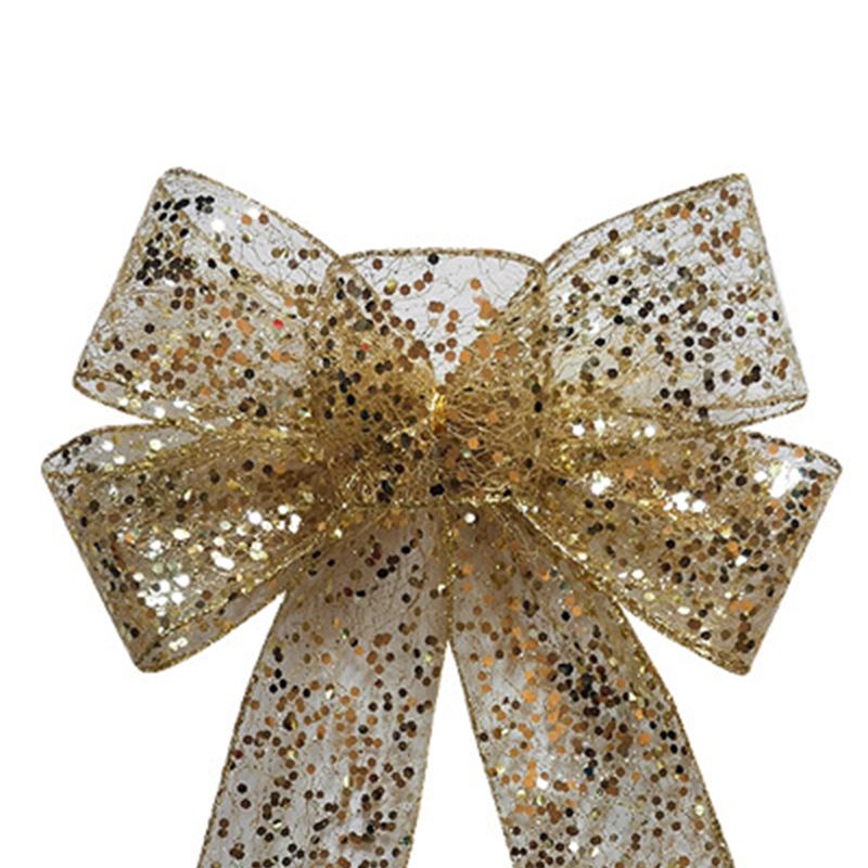 1pcs Christmas Decorative Bows Imitation Hemp Hand Crafted Ribbon Christmas Bow Knot Ornament for Christmas Party Home - Image 3