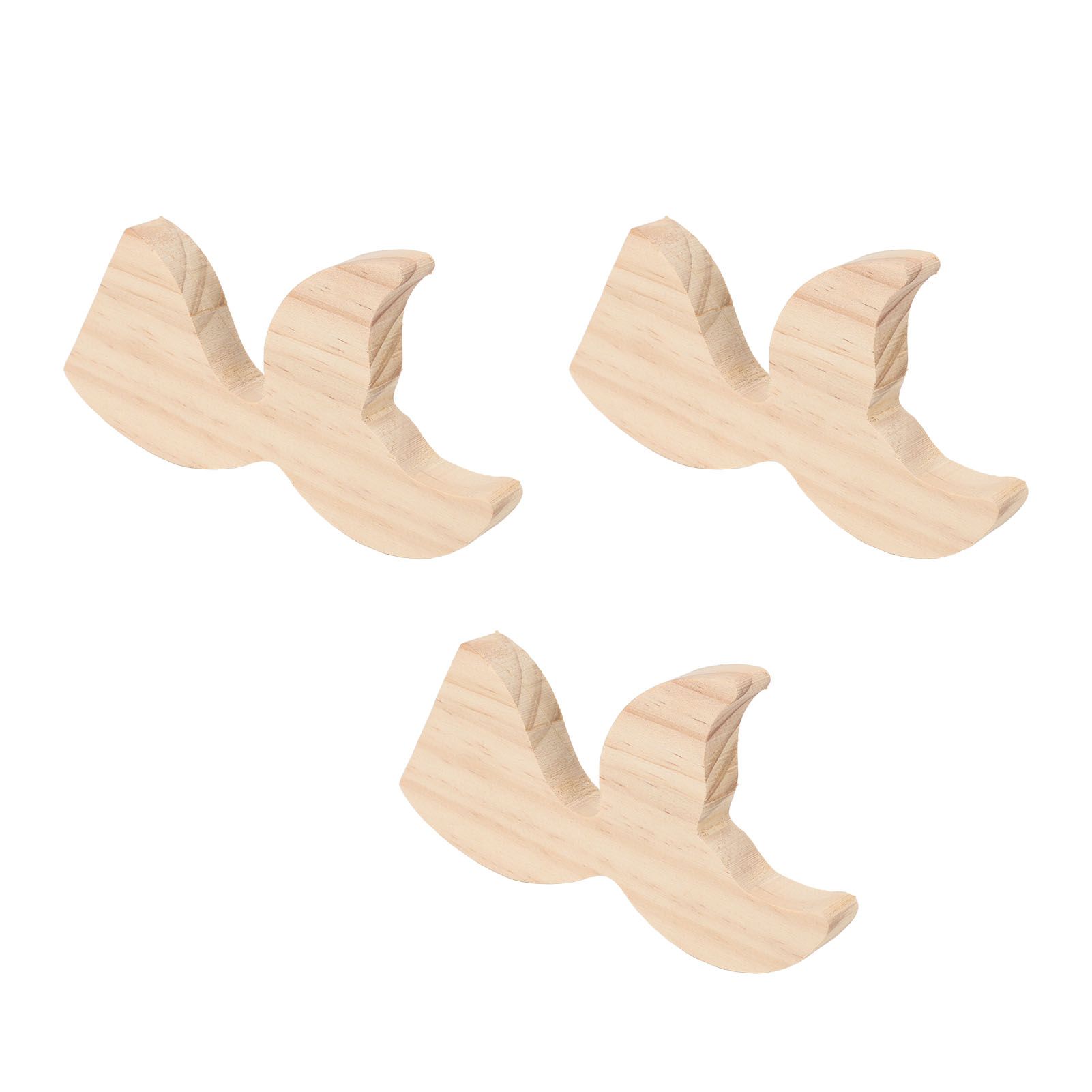 3 Pcs Fish Wood DIY Crafts Whale Tail Ornaments Whale Crafts for Childrens Playthings Toys - Image 2