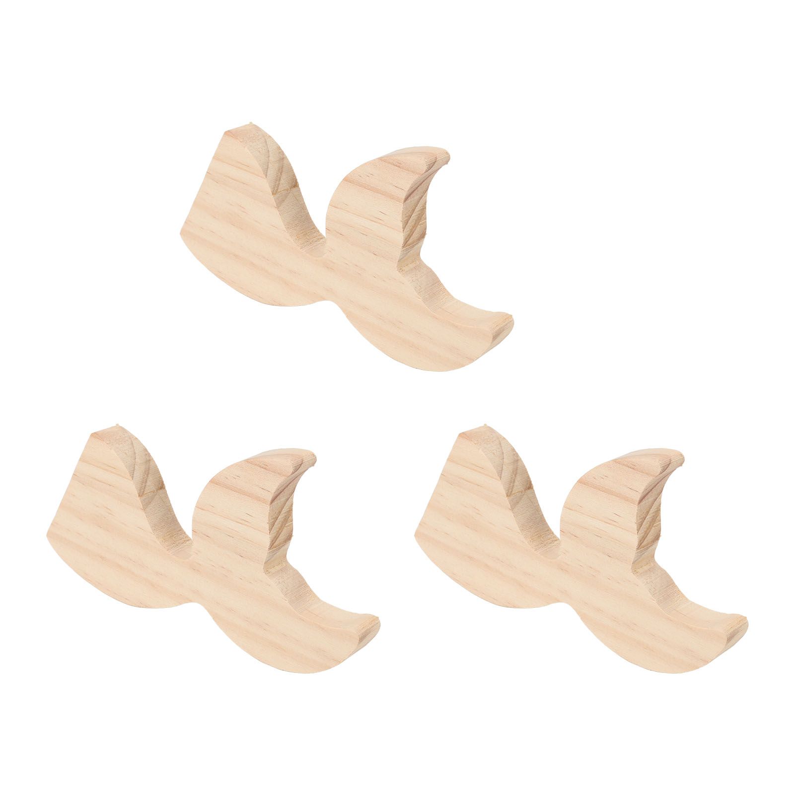 3 Pcs Fish Wood DIY Crafts Whale Tail Ornaments Whale Crafts for Childrens Playthings Toys - Image 3