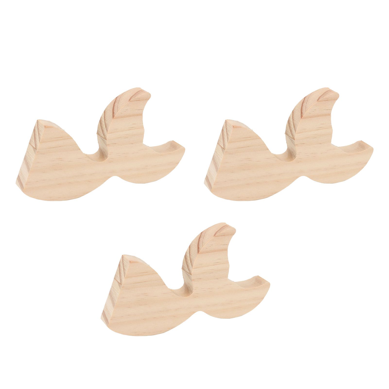 3 Pcs Fish Wood DIY Crafts Whale Tail Ornaments Whale Crafts for Childrens Playthings Toys - Image 4