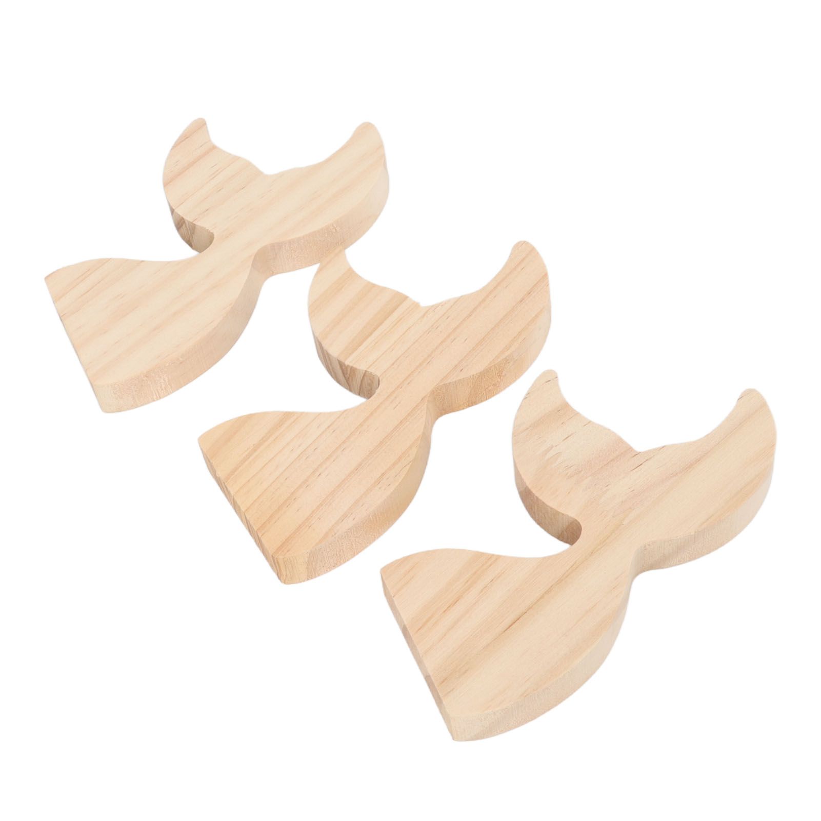 3 Pcs Fish Wood DIY Crafts Whale Tail Ornaments Whale Crafts for Childrens Playthings Toys - Image 6