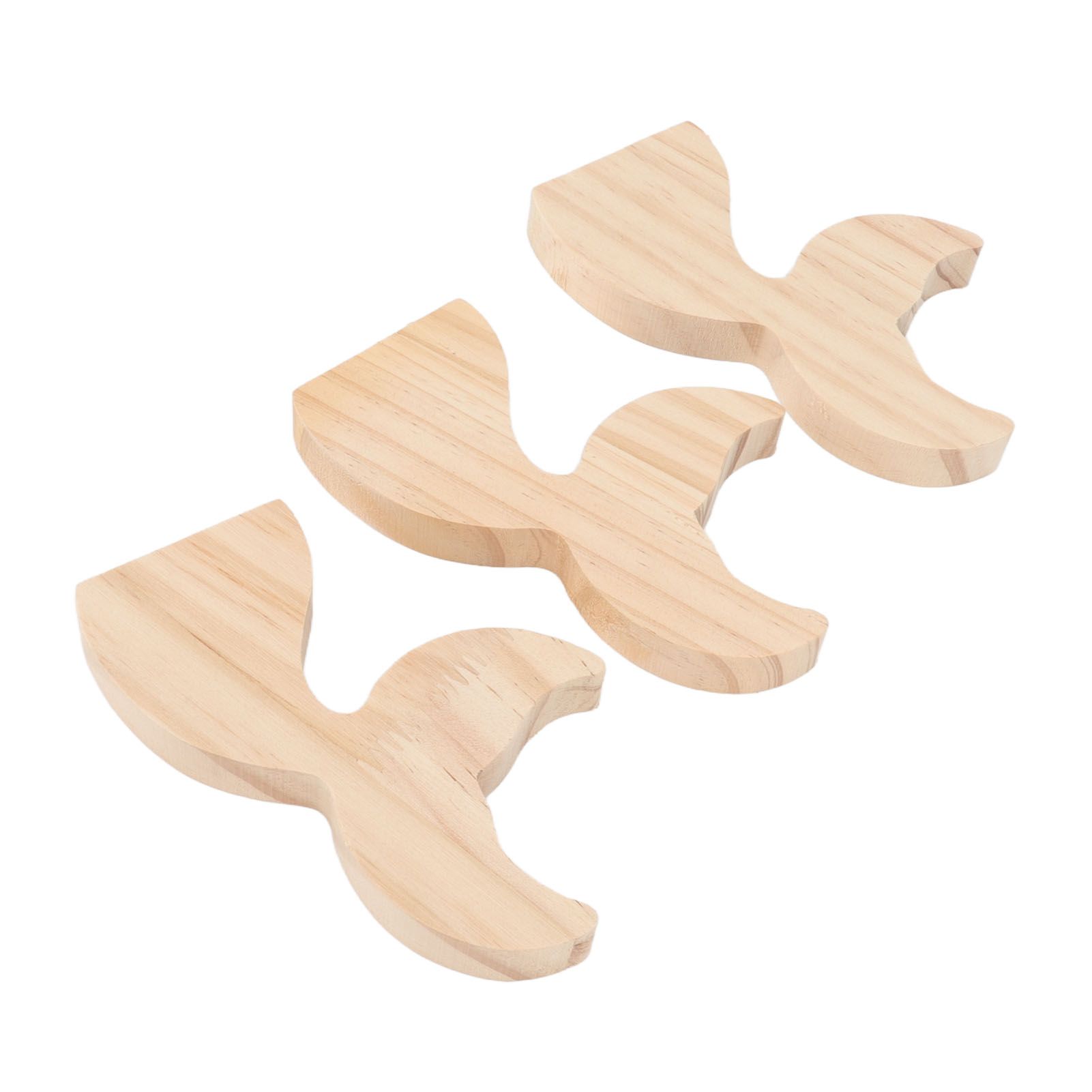 3 Pcs Fish Wood DIY Crafts Whale Tail Ornaments Whale Crafts for Childrens Playthings Toys - Image 7