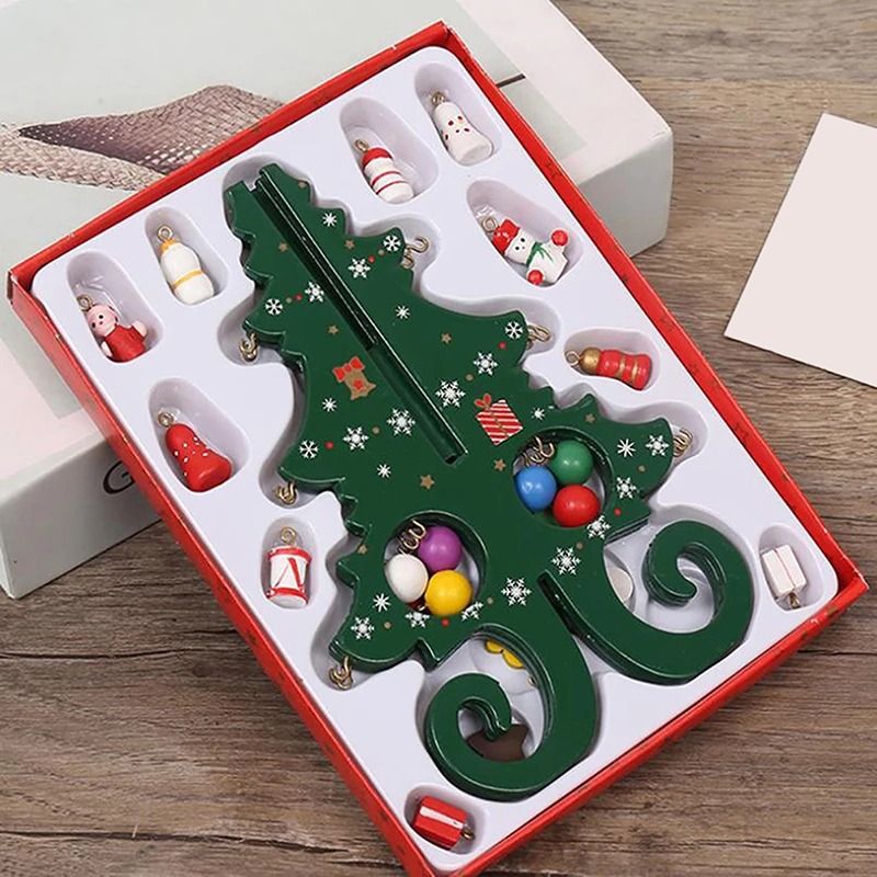 Wooden Christmas Tree Decoration 6 Pieces Vivid 3D Wooden Christmas Tree for Christmas Party Green - Image 2