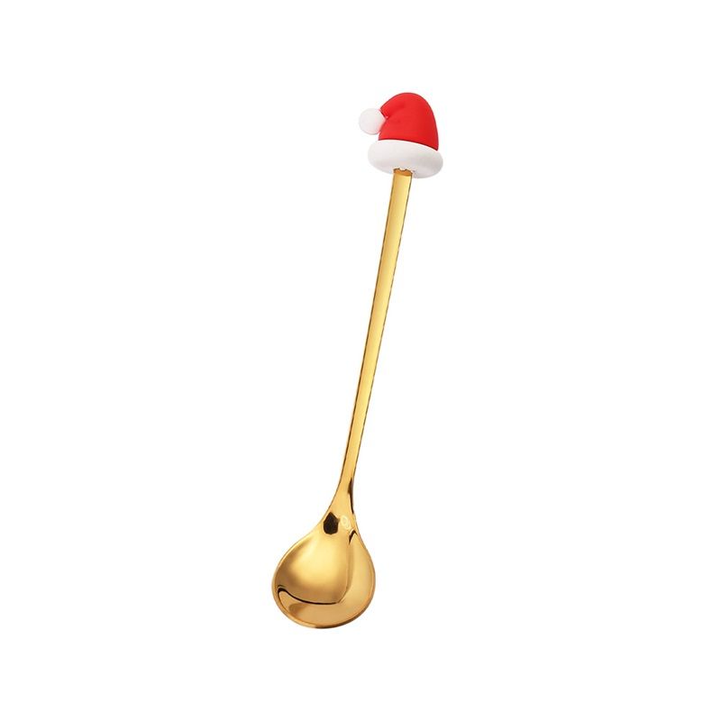 4PCS Christmas Spoon Fork Set Stainless Steel Santa Christmas Tree Shaped Decor Tableware for Home Dinner with Red Box - Image 2