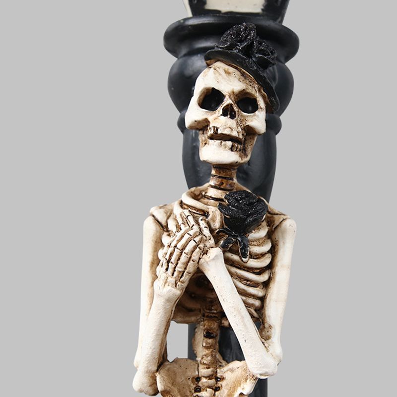 Halloween Skeleton Lamp Resin Decorative Glowing Halloween Ornaments Lamp for Festival Party 1 Pair Skeleton Street Lamps - Image 4