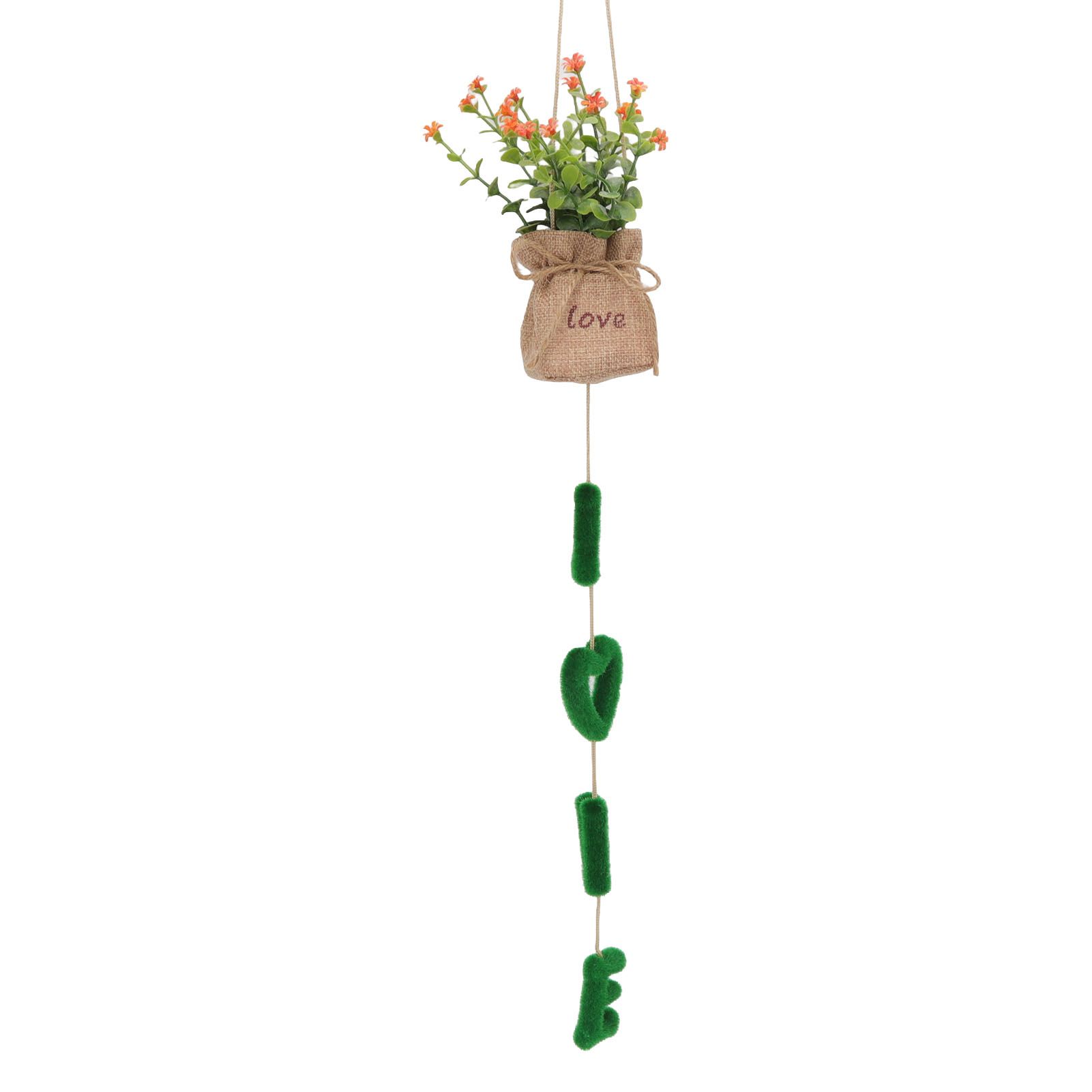 Love Hanging Flower Basket Plastic and Linen Hanging Artificial Flower for Home Wedding - Image 4