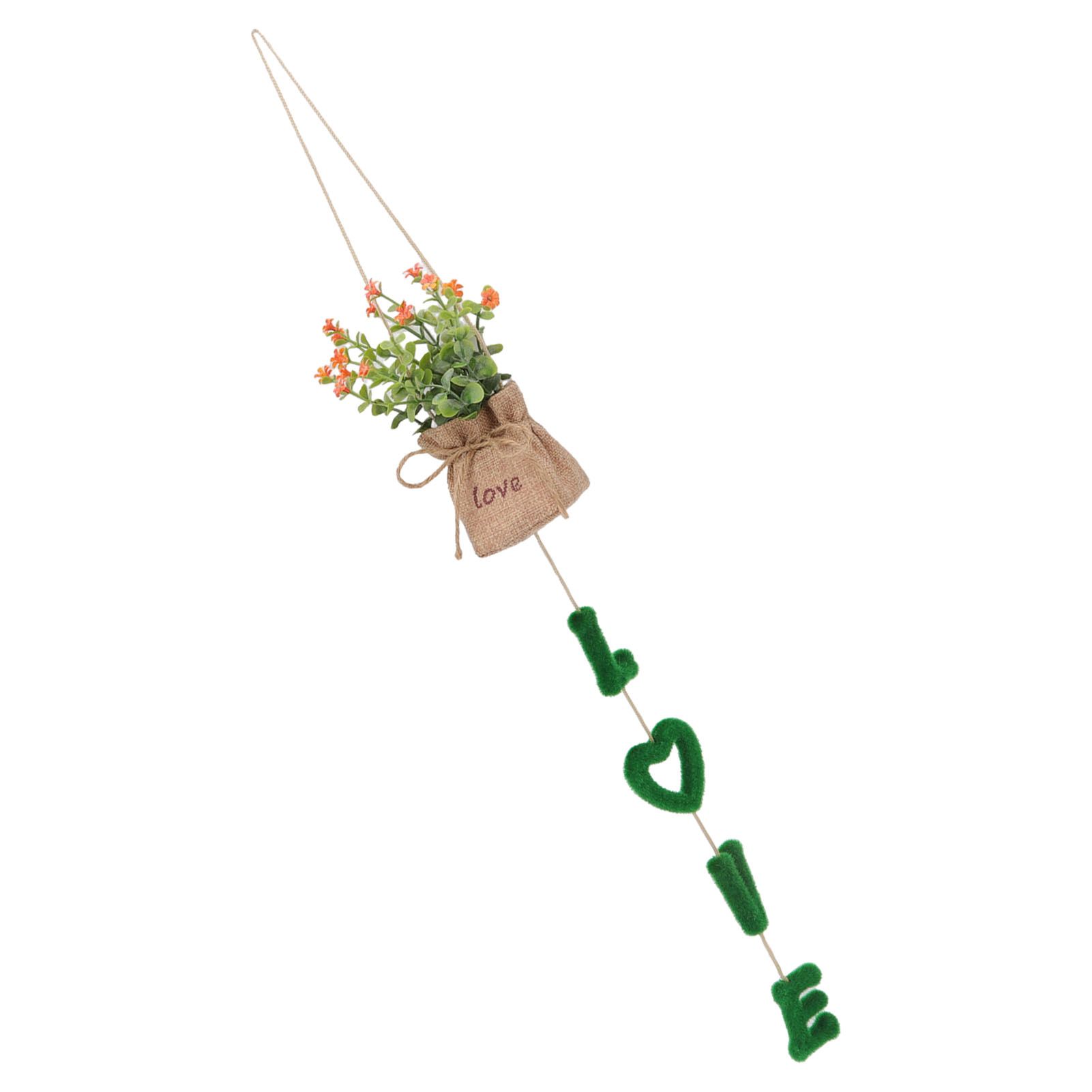 Love Hanging Flower Basket Plastic and Linen Hanging Artificial Flower for Home Wedding - Image 5