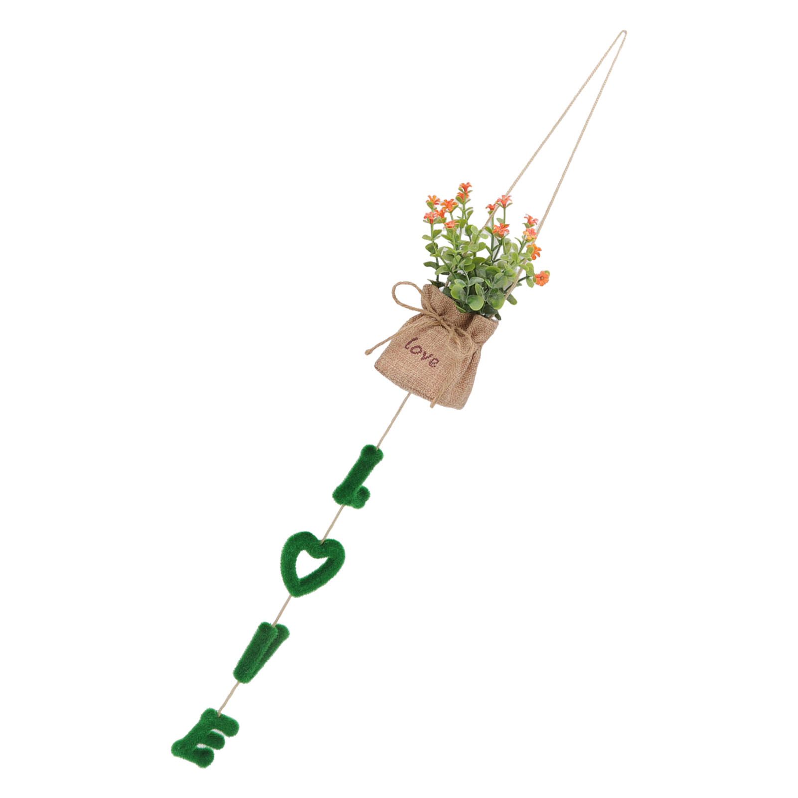Love Hanging Flower Basket Plastic and Linen Hanging Artificial Flower for Home Wedding - Image 6