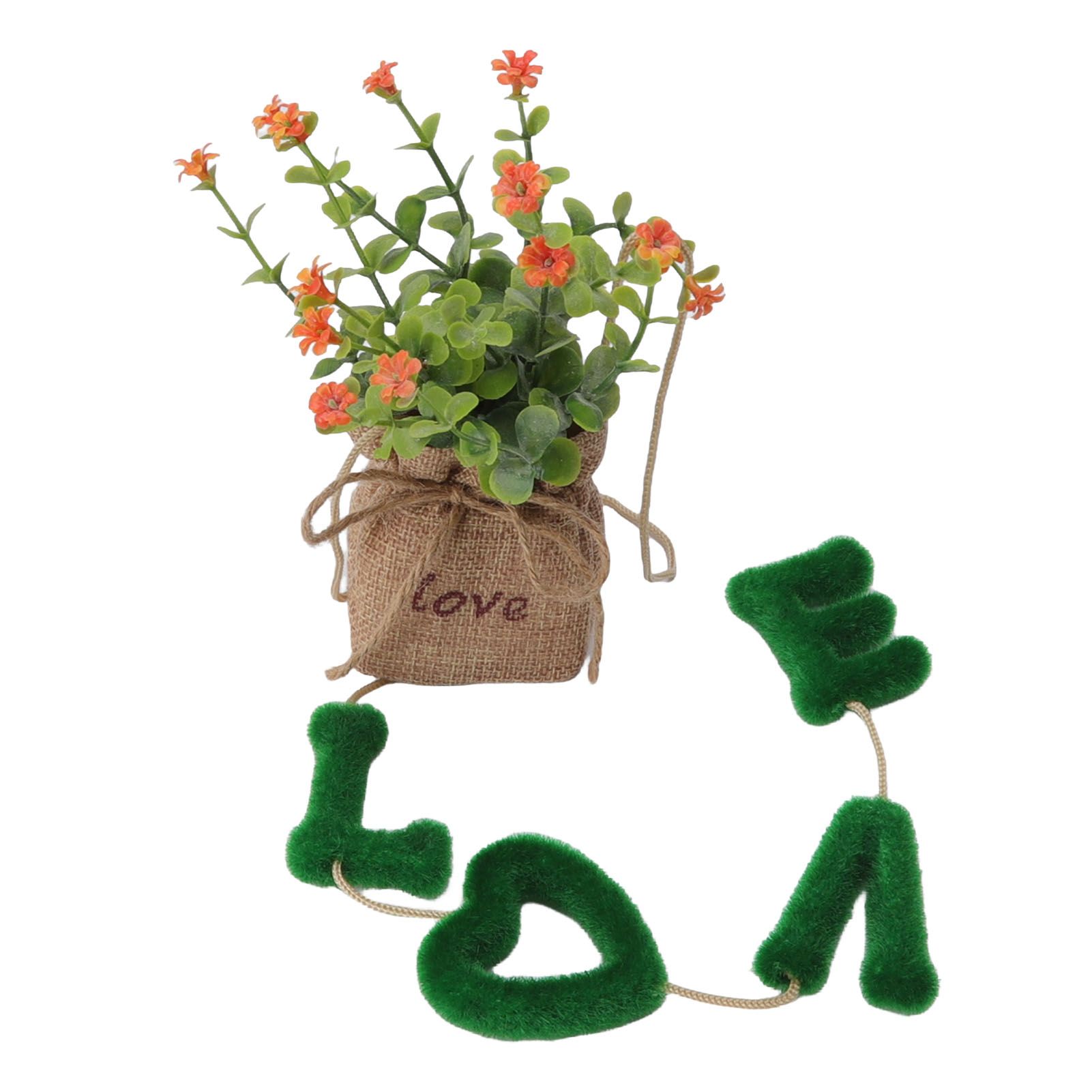 Love Hanging Flower Basket Plastic and Linen Hanging Artificial Flower for Home Wedding - Image 7