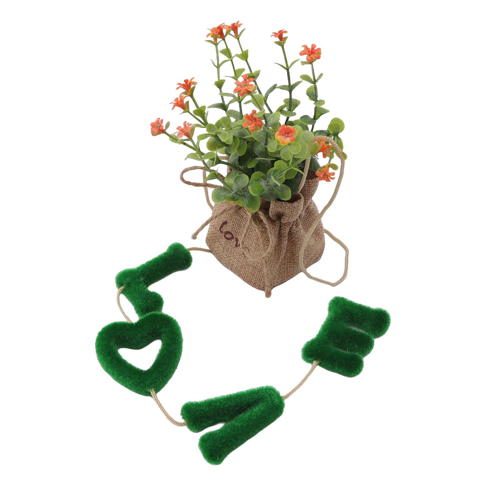 Love Hanging Flower Basket Plastic and Linen Hanging Artificial Flower for Home Wedding - Image 8