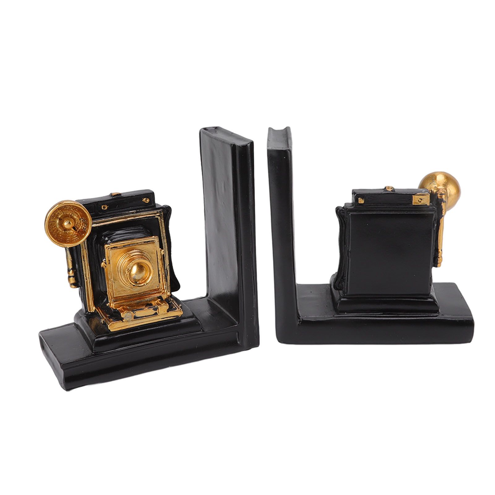 One Pair Shelf Book Ends Movie Projector Designed Resin Bookend Decoration for Study Home Office - Image 4