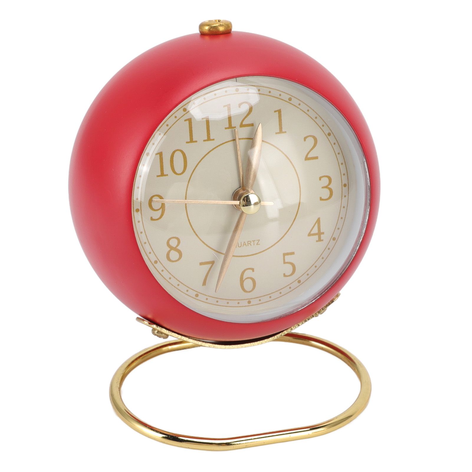 Retro Alarm Clock Silent Decorative Round Ring Base Small Quartz Alarm Clock with Ambient Night Light for Bedroom - Image 3