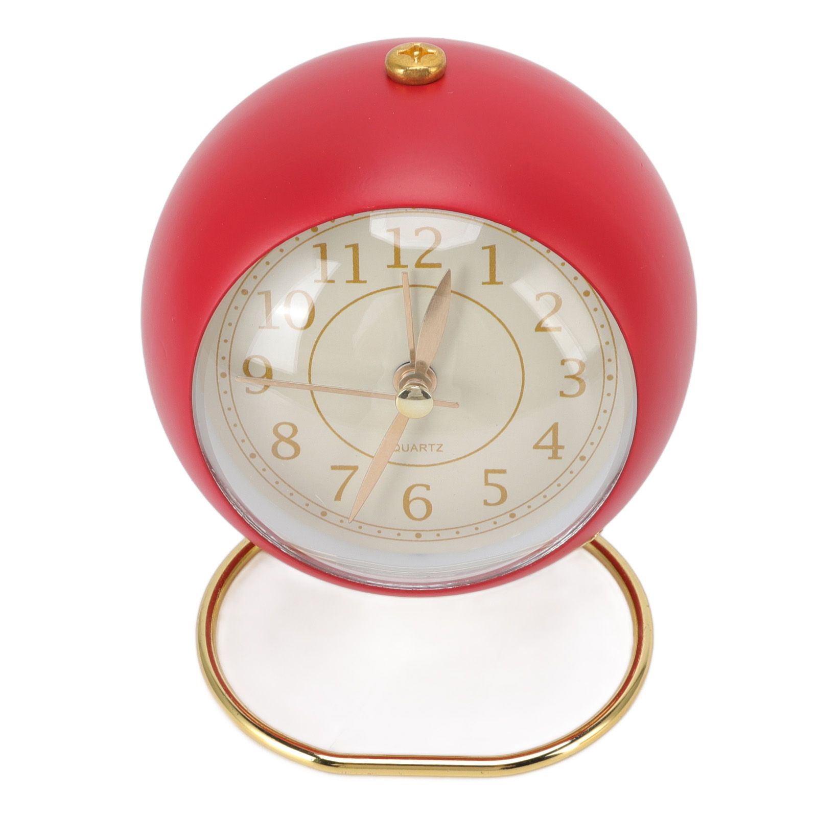 Retro Alarm Clock Silent Decorative Round Ring Base Small Quartz Alarm Clock with Ambient Night Light for Bedroom - Image 4