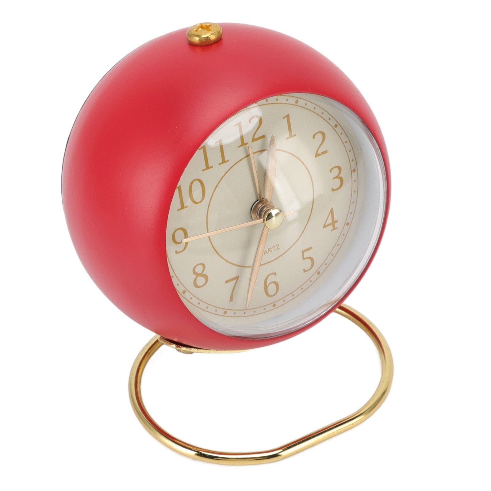 Retro Alarm Clock Silent Decorative Round Ring Base Small Quartz Alarm Clock with Ambient Night Light for Bedroom - Image 5