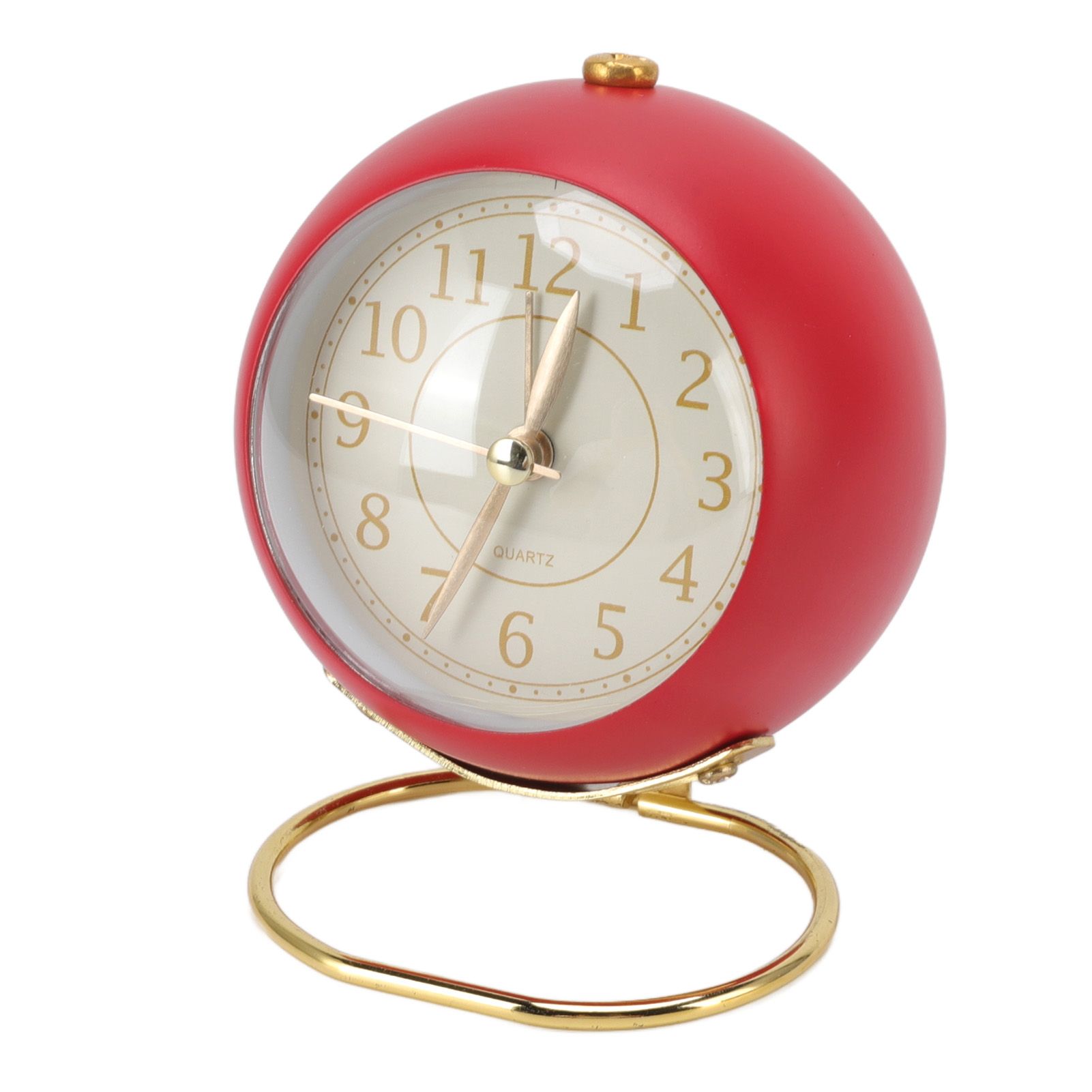 Retro Alarm Clock Silent Decorative Round Ring Base Small Quartz Alarm Clock with Ambient Night Light for Bedroom - Image 6