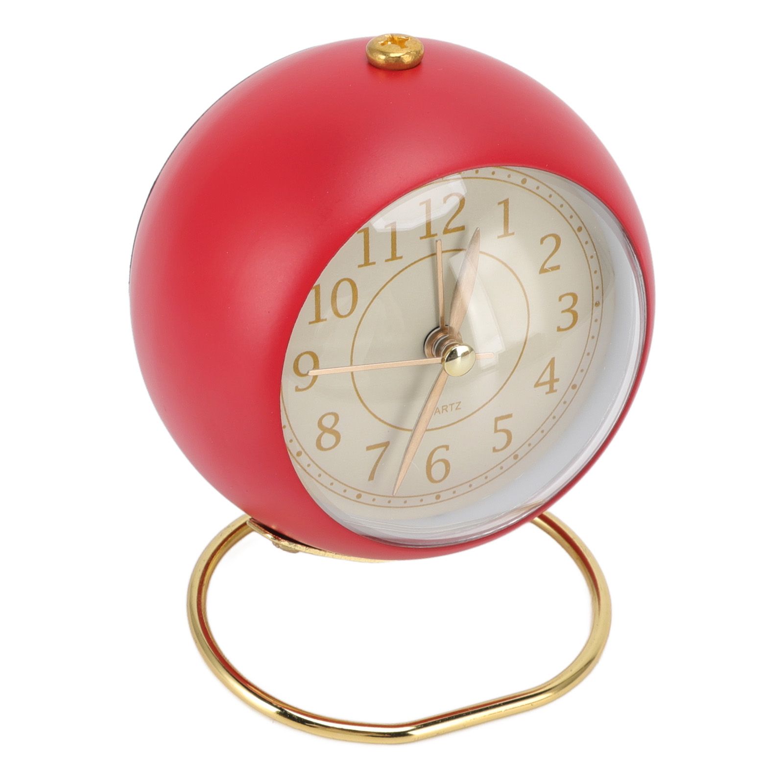 Retro Alarm Clock Silent Decorative Round Ring Base Small Quartz Alarm Clock with Ambient Night Light for Bedroom - Image 7
