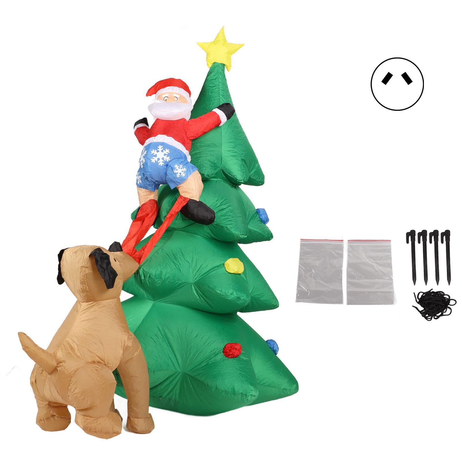Dog Bite Old Man's Christmas Tree LED Growing Inflatable Christmas Tree for Outdoor Grden Yard AU 100‑240V - Image 1