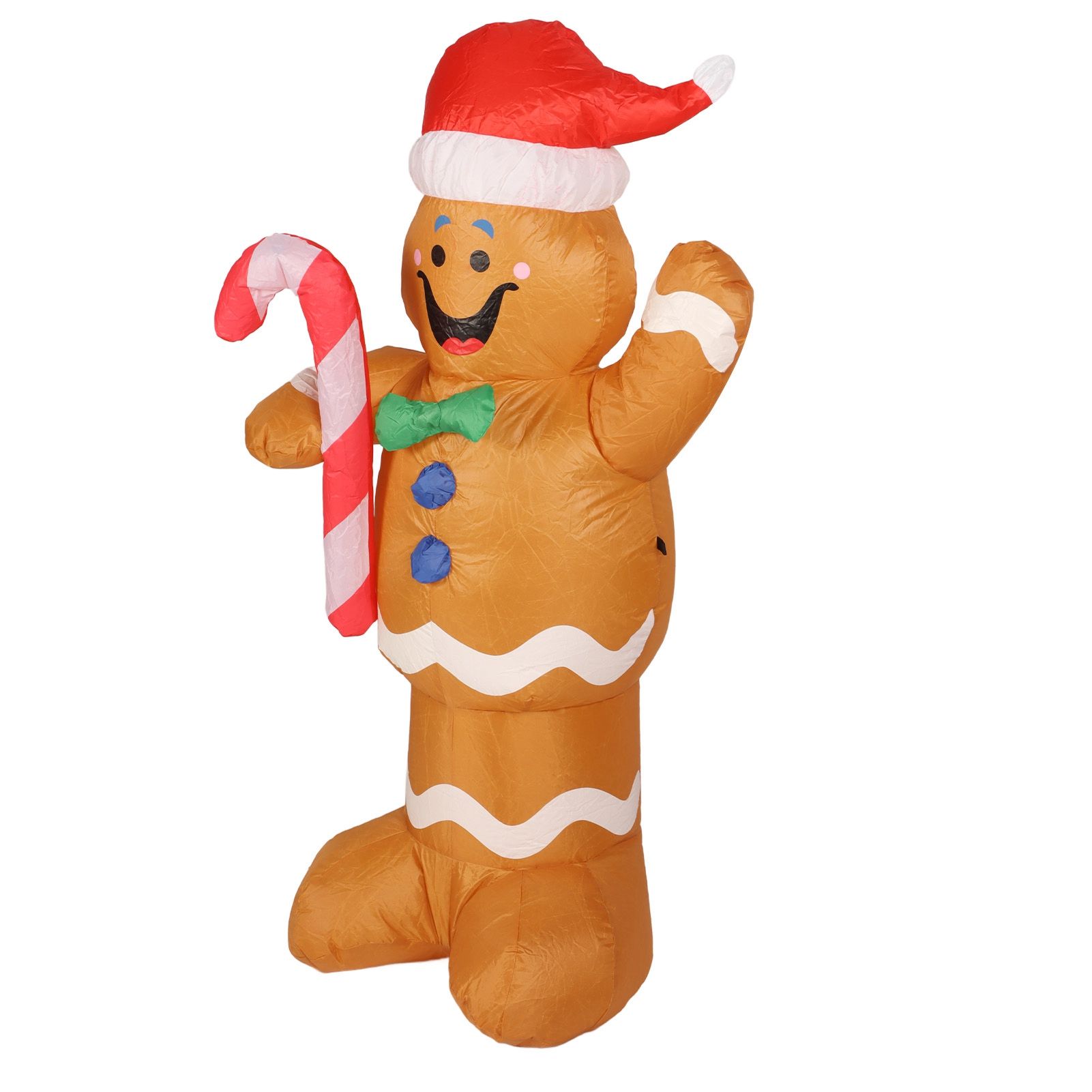 1.5m Height Christmas Inflatables Gingerbread Man with Candy Canes Blow Up Yard Decoration Snowman with LED Lights AU Plug 100‑240V - Image 2