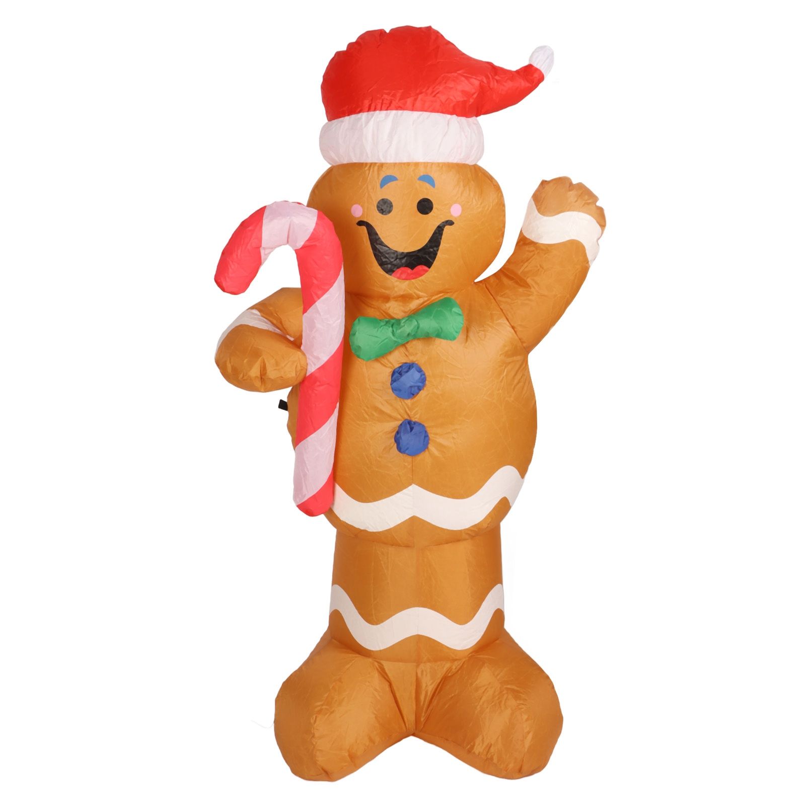 1.5m Height Christmas Inflatables Gingerbread Man with Candy Canes Blow Up Yard Decoration Snowman with LED Lights AU Plug 100‑240V - Image 3