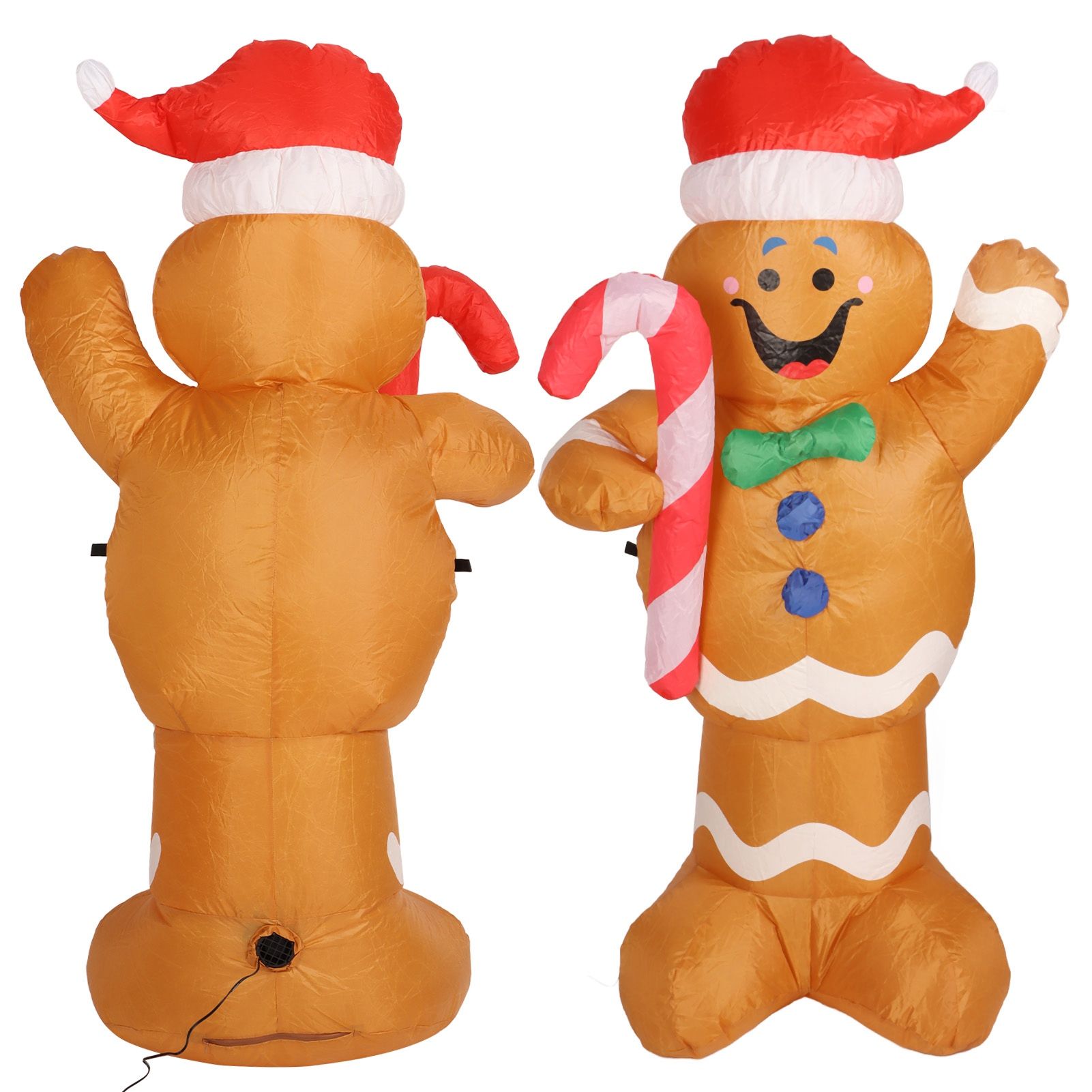 1.5m Height Christmas Inflatables Gingerbread Man with Candy Canes Blow Up Yard Decoration Snowman with LED Lights AU Plug 100‑240V - Image 7