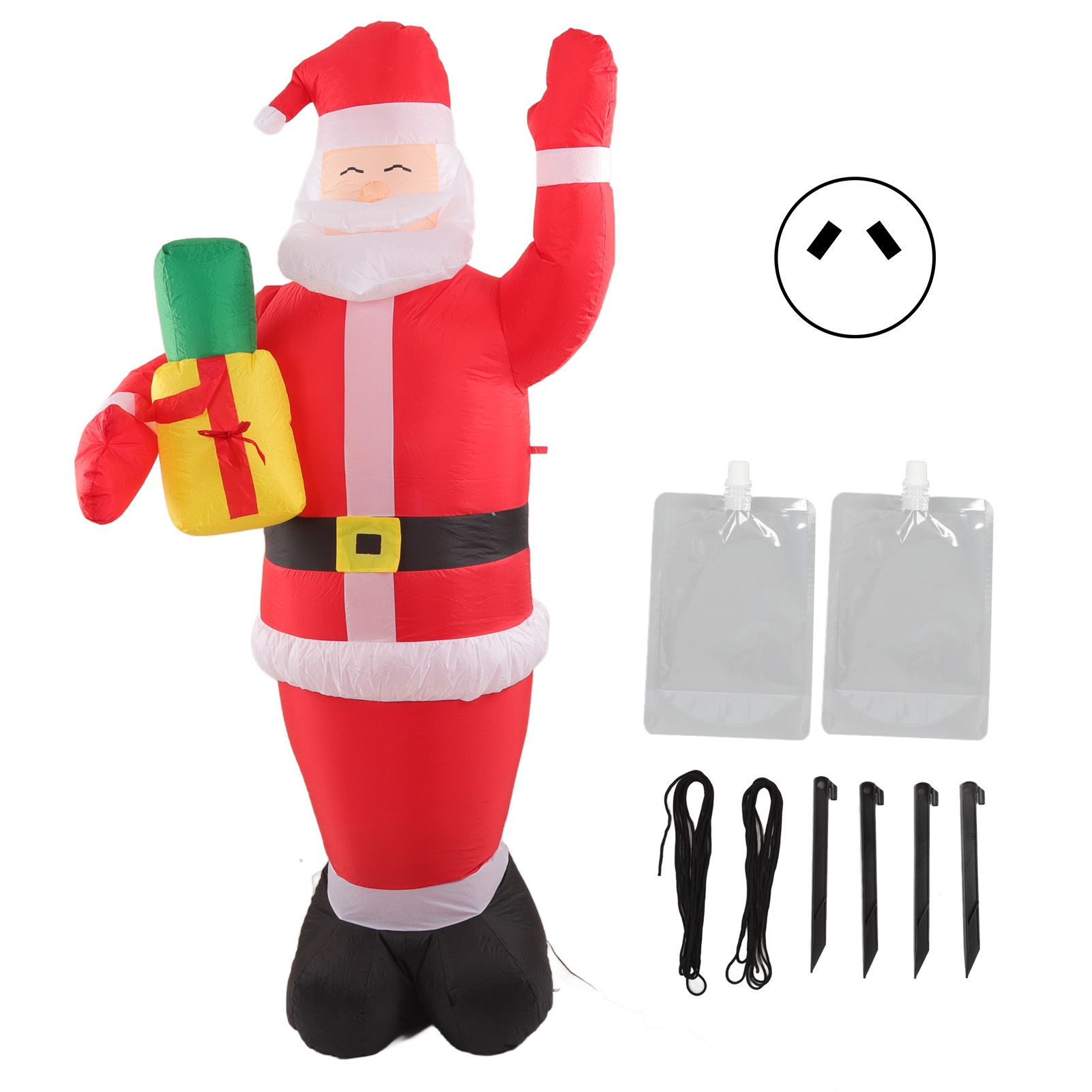 Inflatable Christmas Old Man Model with Gift Bag in Hand LED Growing Inflatable Christmas Man for Outdoor Garden Yard AU 100‑240V - Image 1