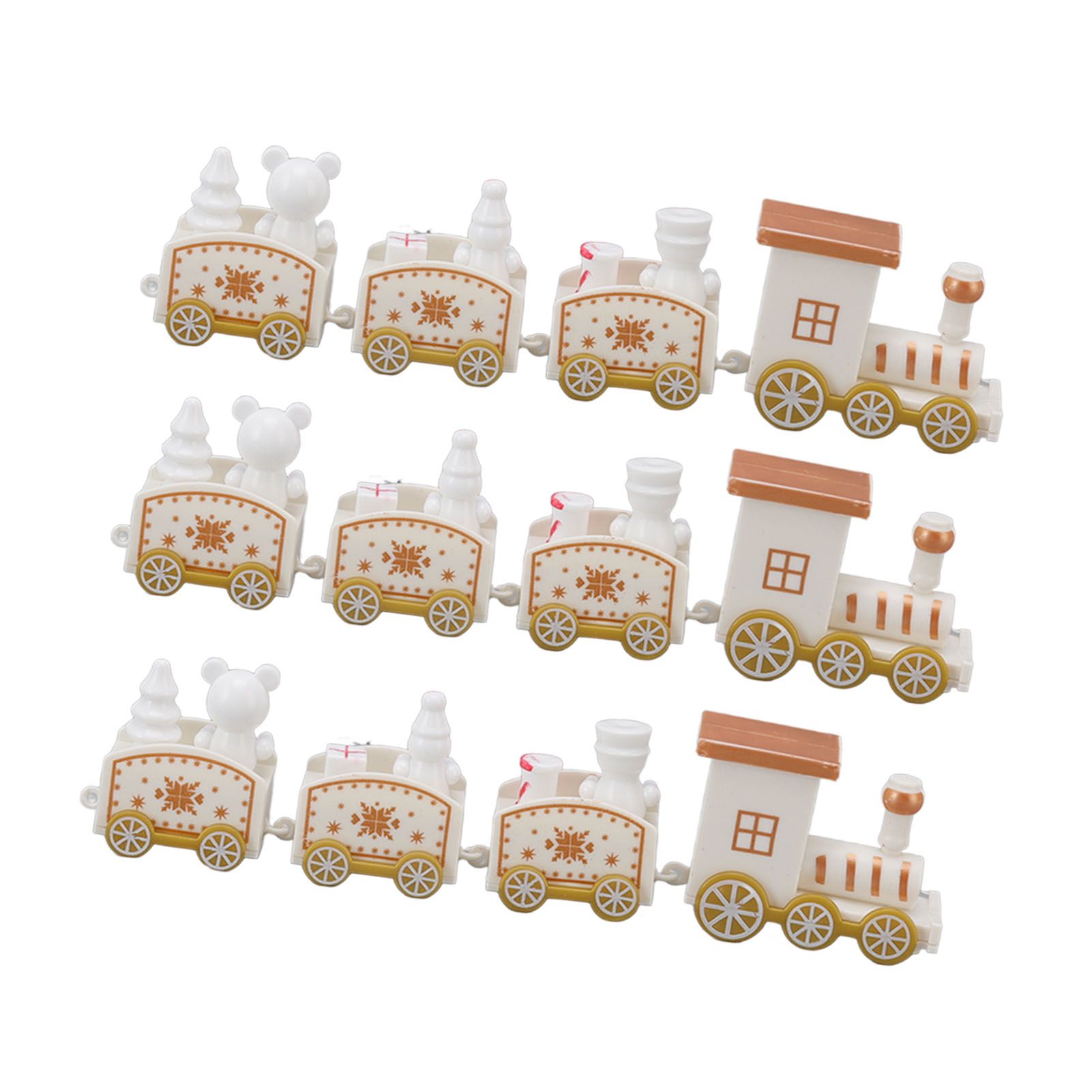 3 Sets Small Train Christmas Decorations Exquisite Mini Train Decor Set Christmas Decoration Props White - Image 6