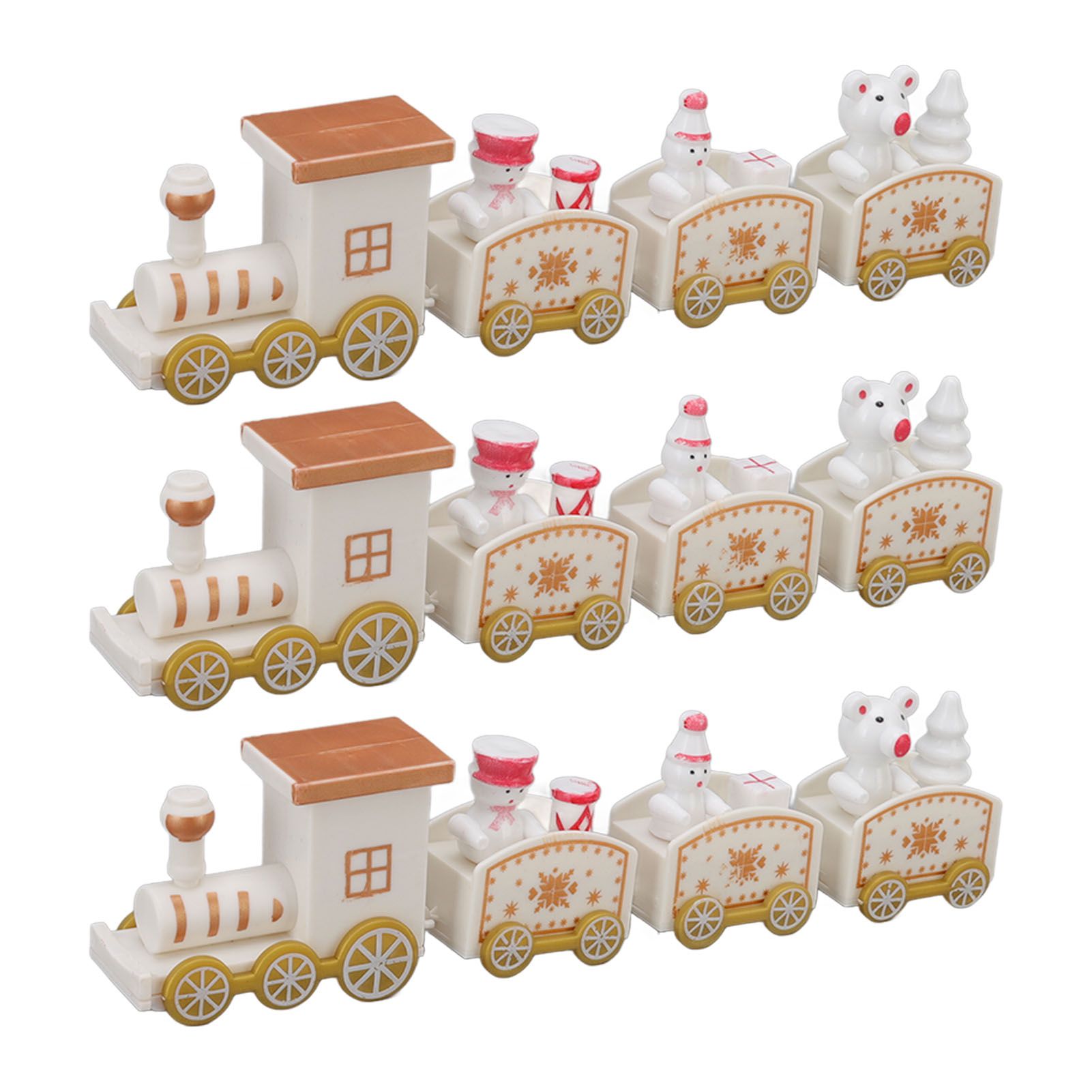 3 Sets Small Train Christmas Decorations Exquisite Mini Train Decor Set Christmas Decoration Props White - Image 7