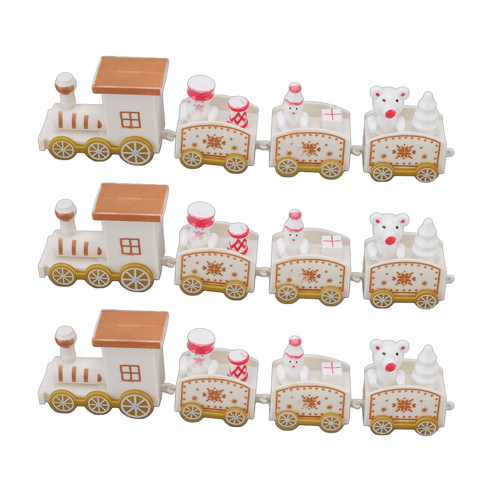 3 Sets Small Train Christmas Decorations Exquisite Mini Train Decor Set Christmas Decoration Props White - Image 8