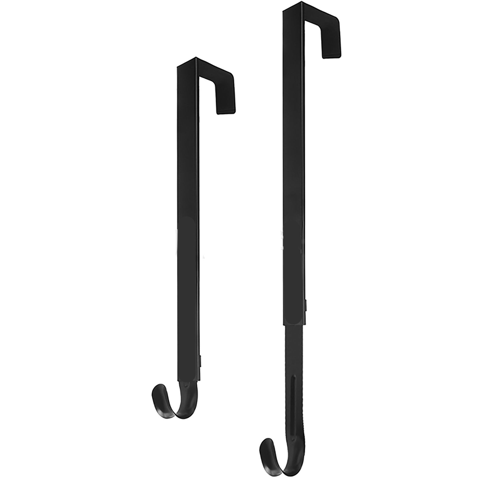 Adjustable Wreath Door Hanger Damage Free Wreaths Hanging Over The Door Hooks Iron Door Hanger for Christmas Wreath Black - Image 1