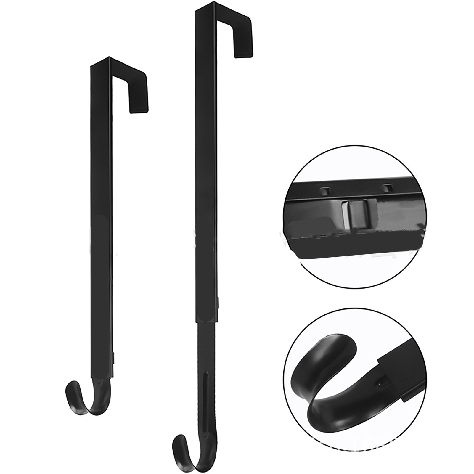 Adjustable Wreath Door Hanger Damage Free Wreaths Hanging Over The Door Hooks Iron Door Hanger for Christmas Wreath Black - Image 6