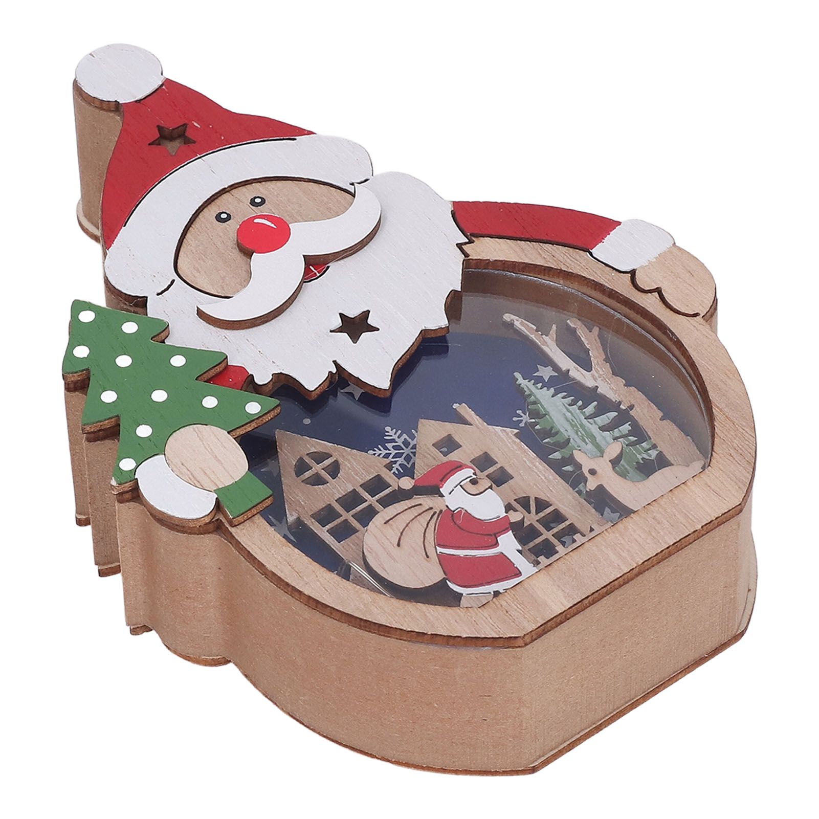 Luminous Christmas Ornament LED Light Emitting Wooden Christmas Decorations Ornaments Gifts for Hotel Window Display Old Man - Image 8
