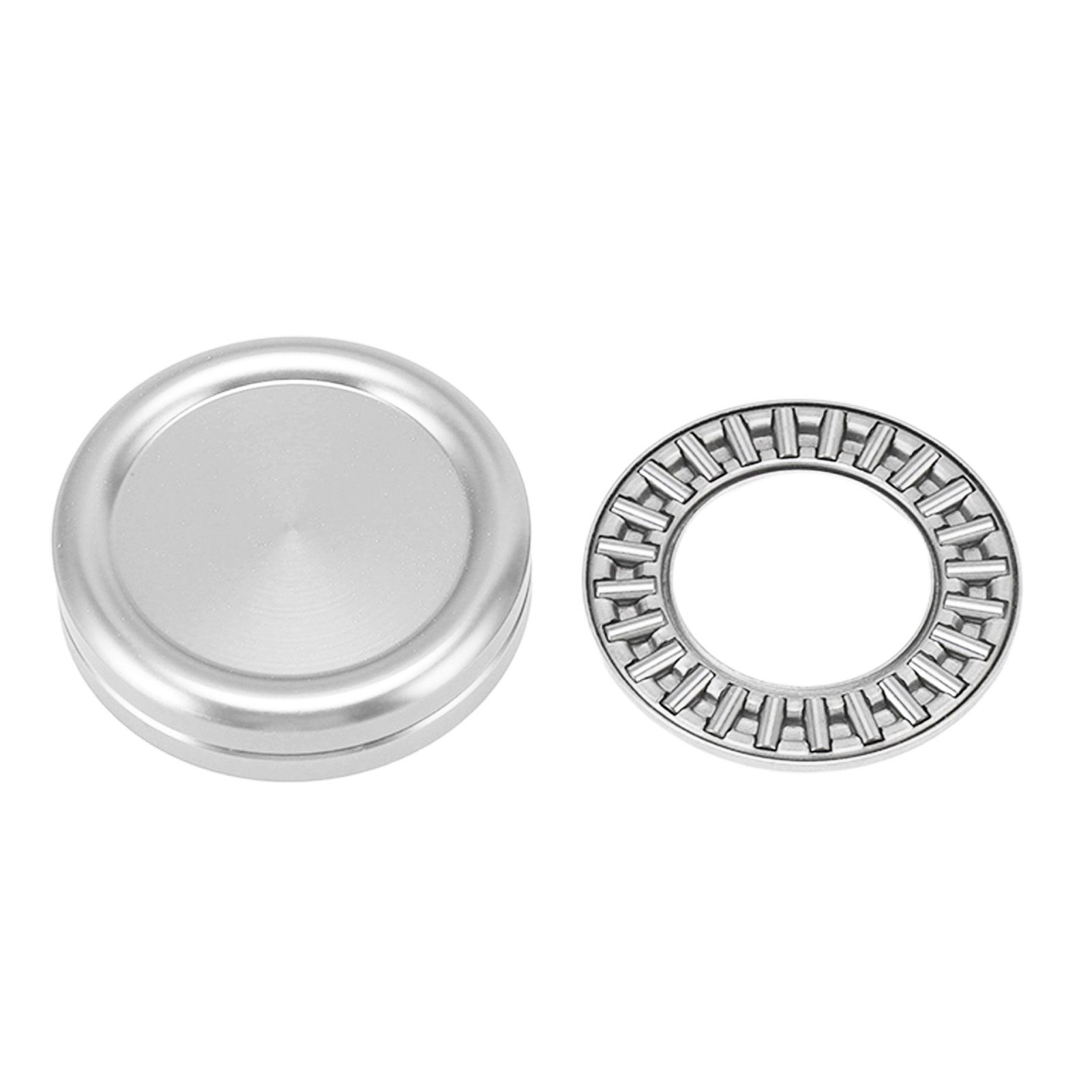 Magnetic Push Slider Mini Push Coin Clickers Aluminum Alloy Rotating Fingertip Stress Relief Toys for 14 Years Above Silver - Image 1