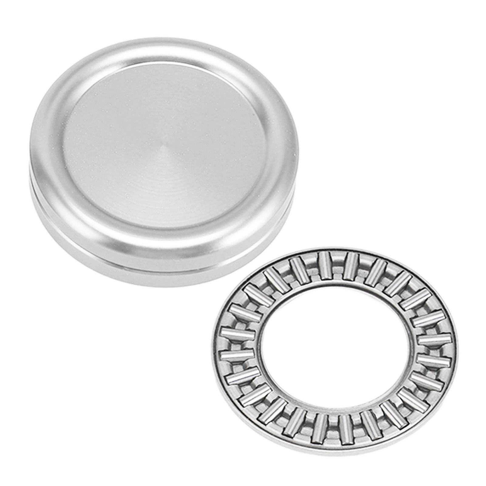Magnetic Push Slider Mini Push Coin Clickers Aluminum Alloy Rotating Fingertip Stress Relief Toys for 14 Years Above Silver - Image 2