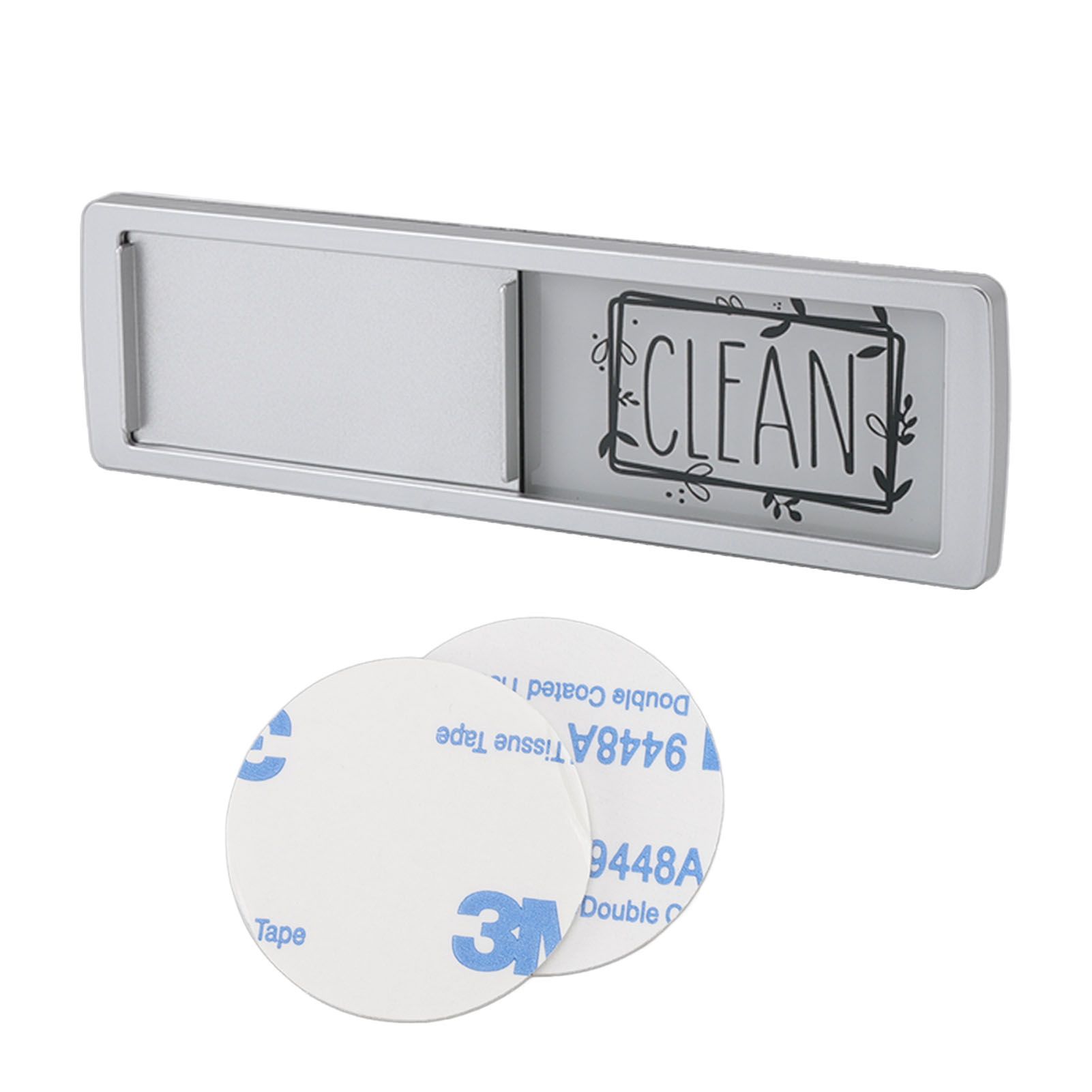 Dishwasher Magnet Easy To Read Clean Dirty Sign Indicator for Dishwasher With Double Sided Adhesive Tape Silver (Black and White) - Image 1