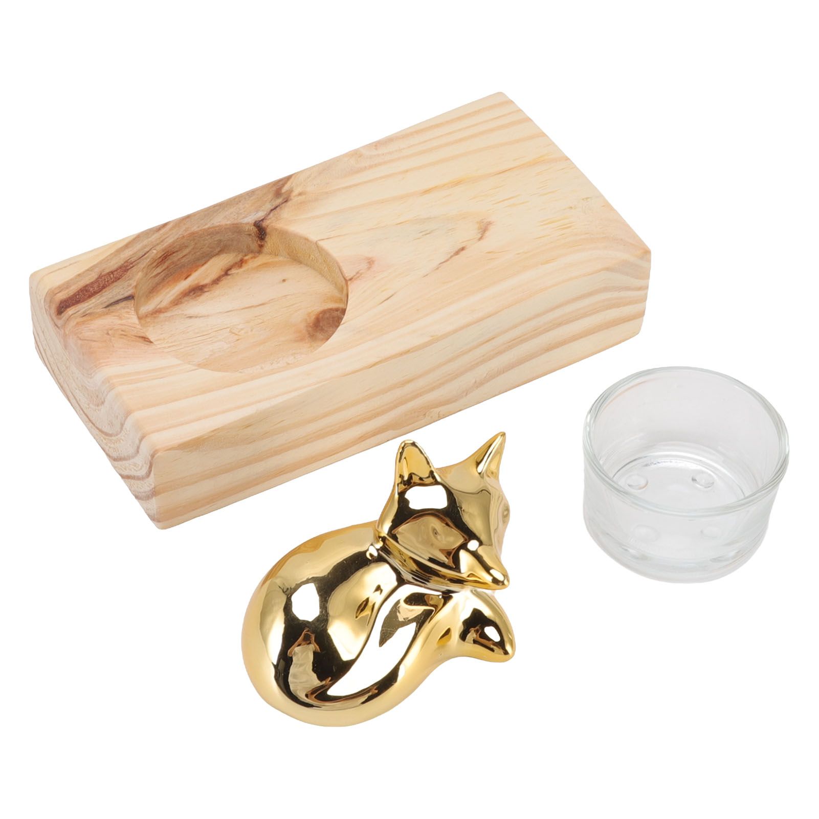 Candle Holder Decor Nordic Wooden Ceramic Glass Household Party Bedroom Ornament Gift - Image 1