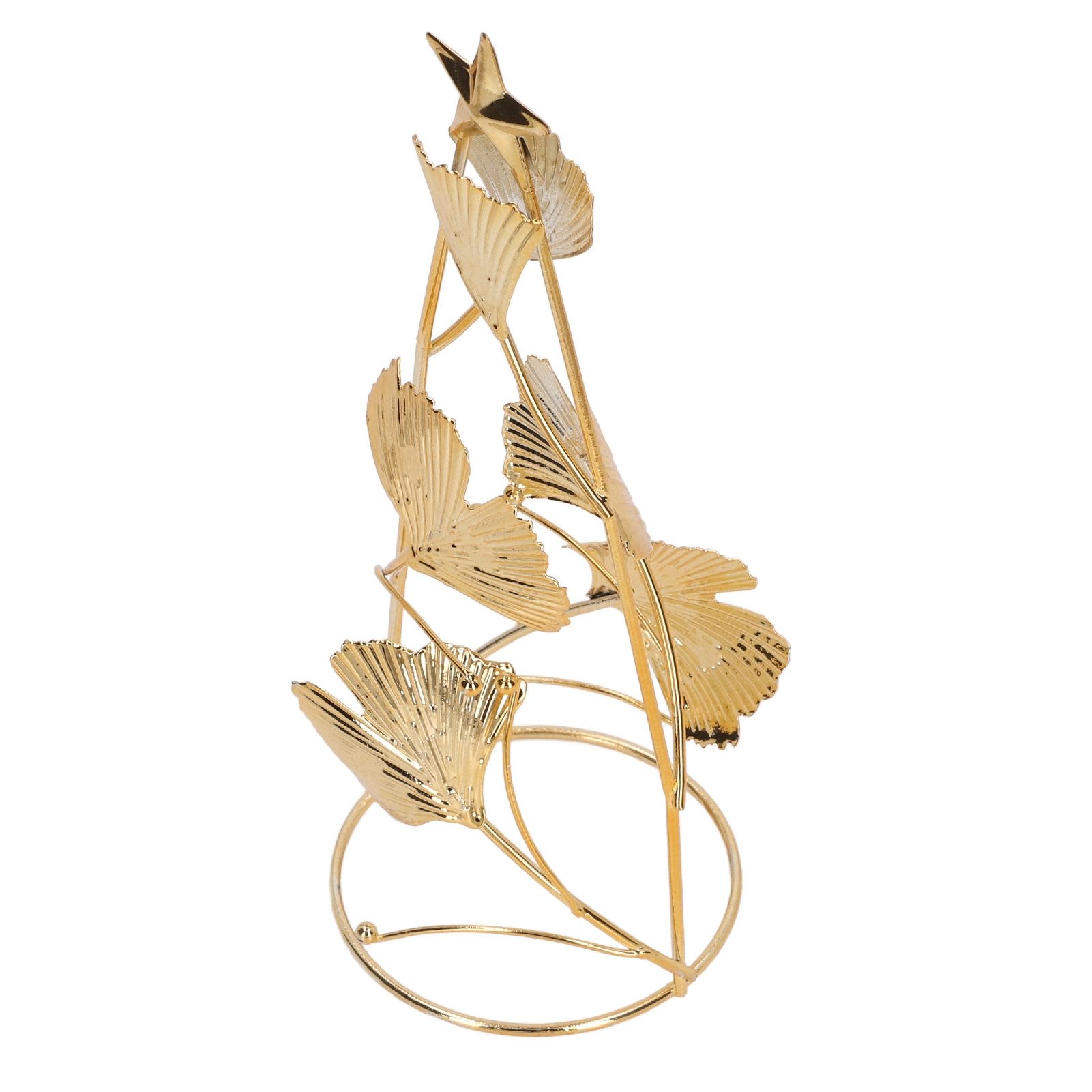 Christmas Tree Candlesticks Gold Iron Small Round Cup Xmas Light Candle Holders with Apricot Leaves for Table Decoration - Image 8
