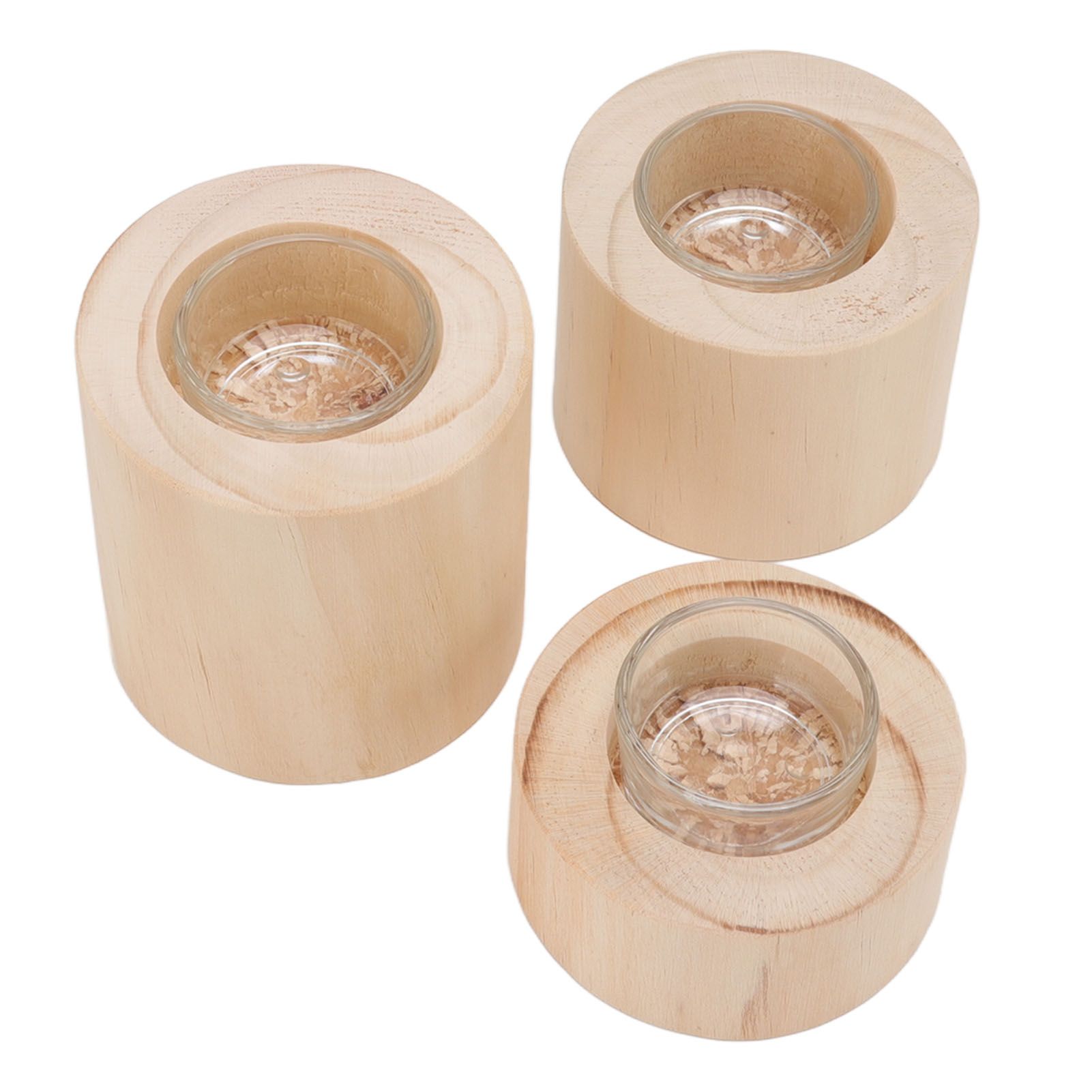 3Pcs Wooden Candle Cup Holders Low Medium High Simple Wooden Candlestick for Living Room Office Study Bedroom - Image 5