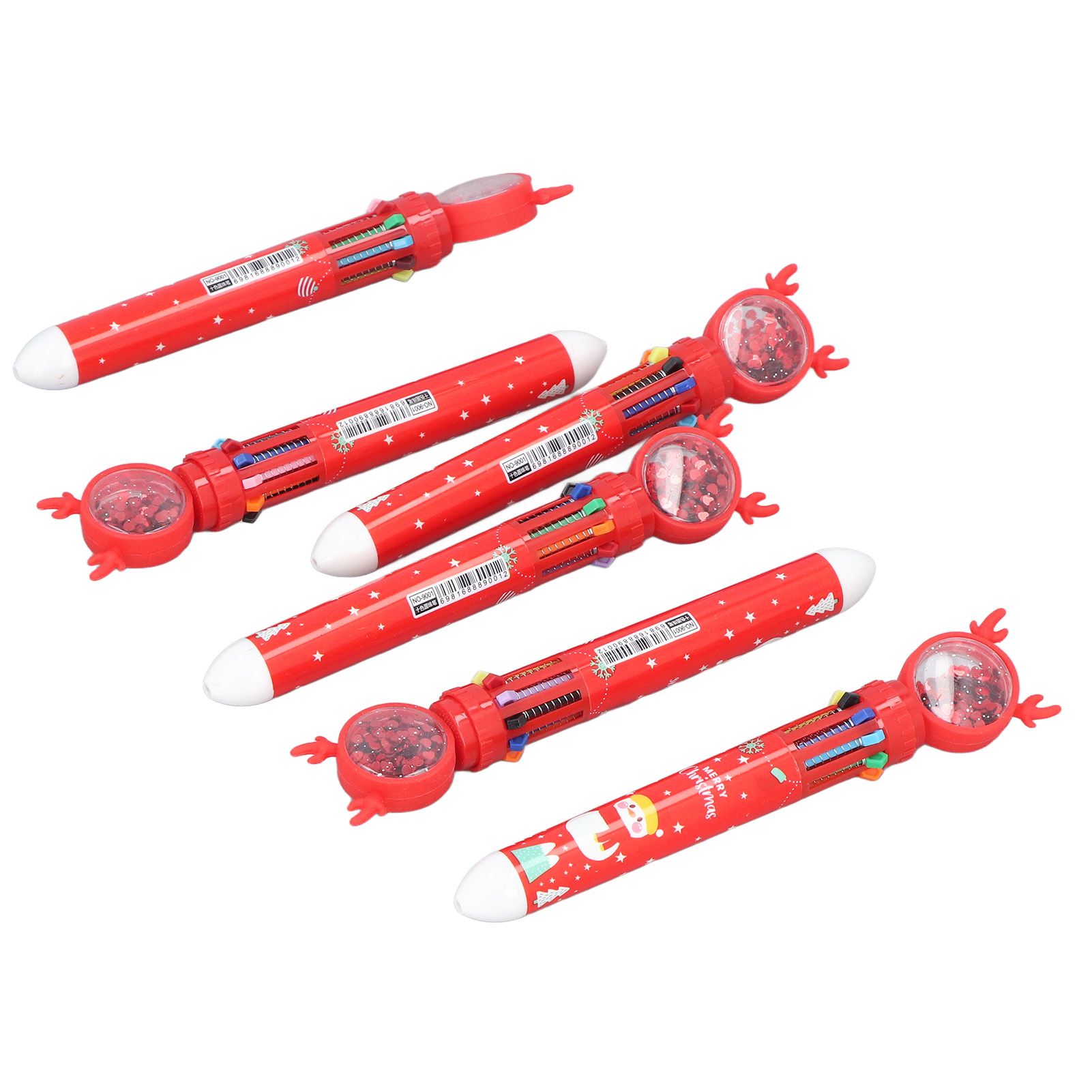 6pcs Christmas Ballpoint Pen 10 Colors Innovative Christmas Press Ballpoint Pen for Teacher Students Children Gift Christmas Snowman - Image 2