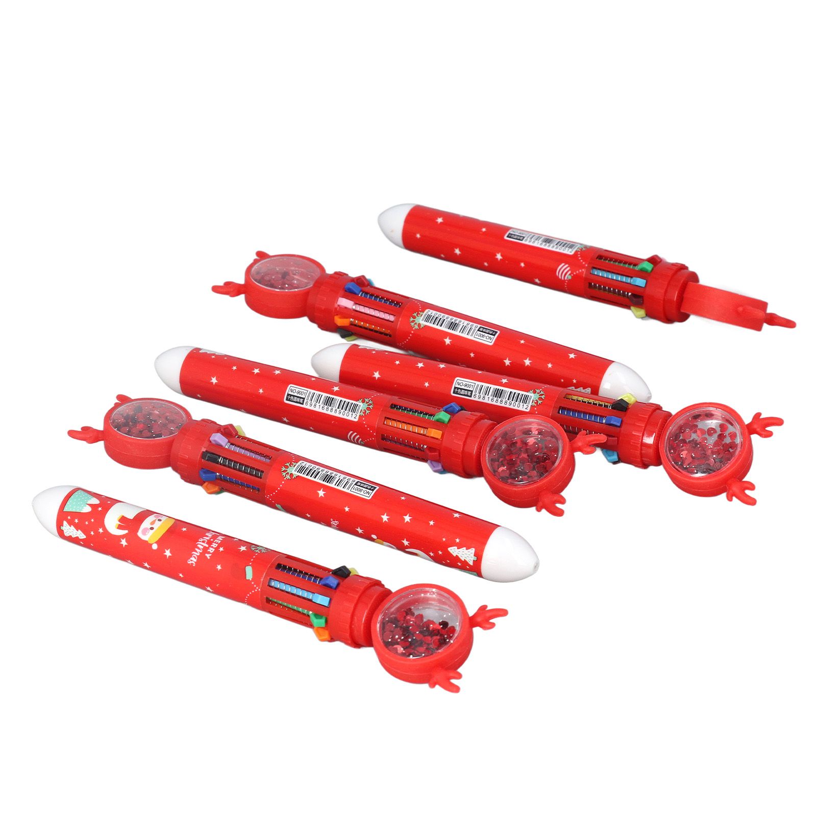 6pcs Christmas Ballpoint Pen 10 Colors Innovative Christmas Press Ballpoint Pen for Teacher Students Children Gift Christmas Snowman - Image 4