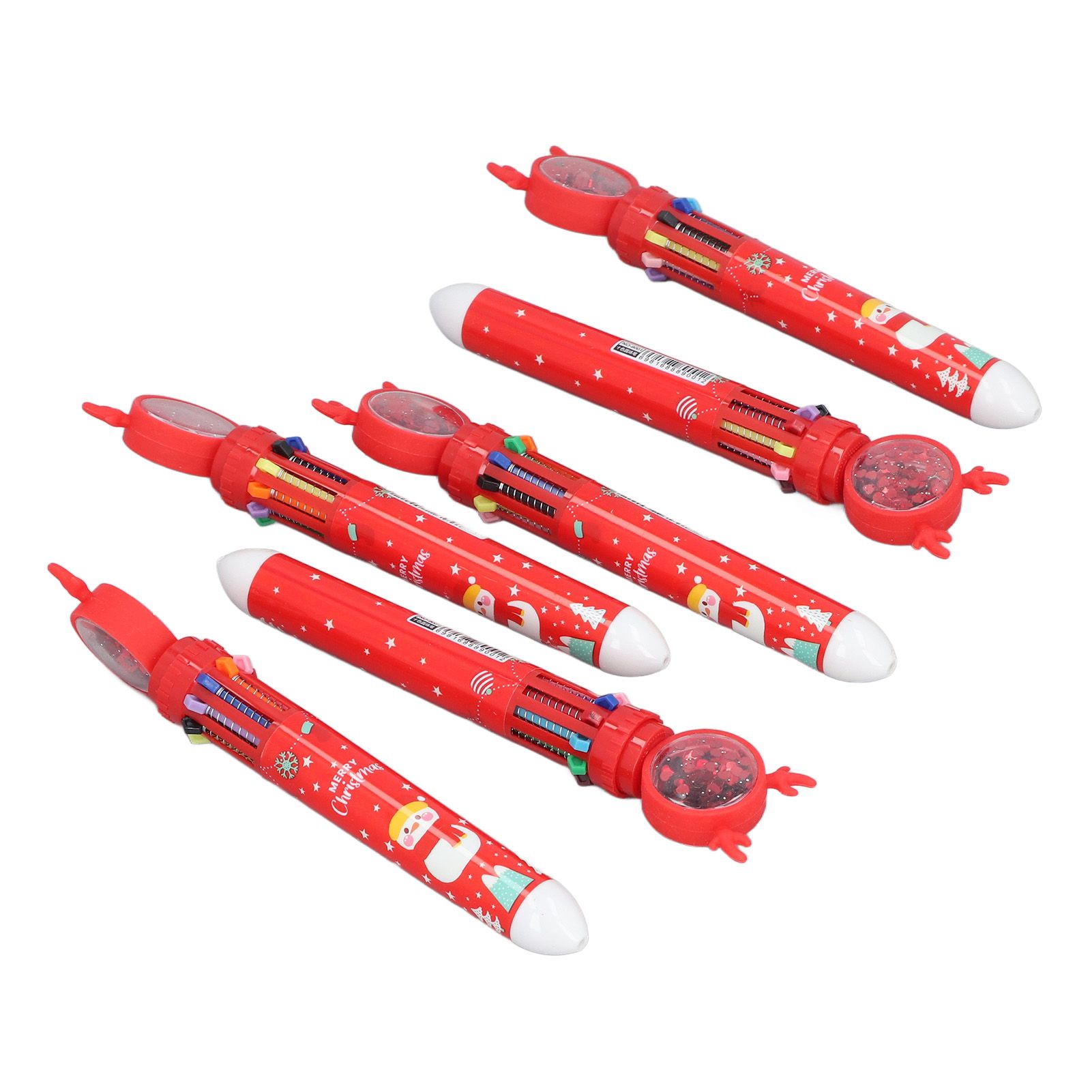 6pcs Christmas Ballpoint Pen 10 Colors Innovative Christmas Press Ballpoint Pen for Teacher Students Children Gift Christmas Snowman - Image 5