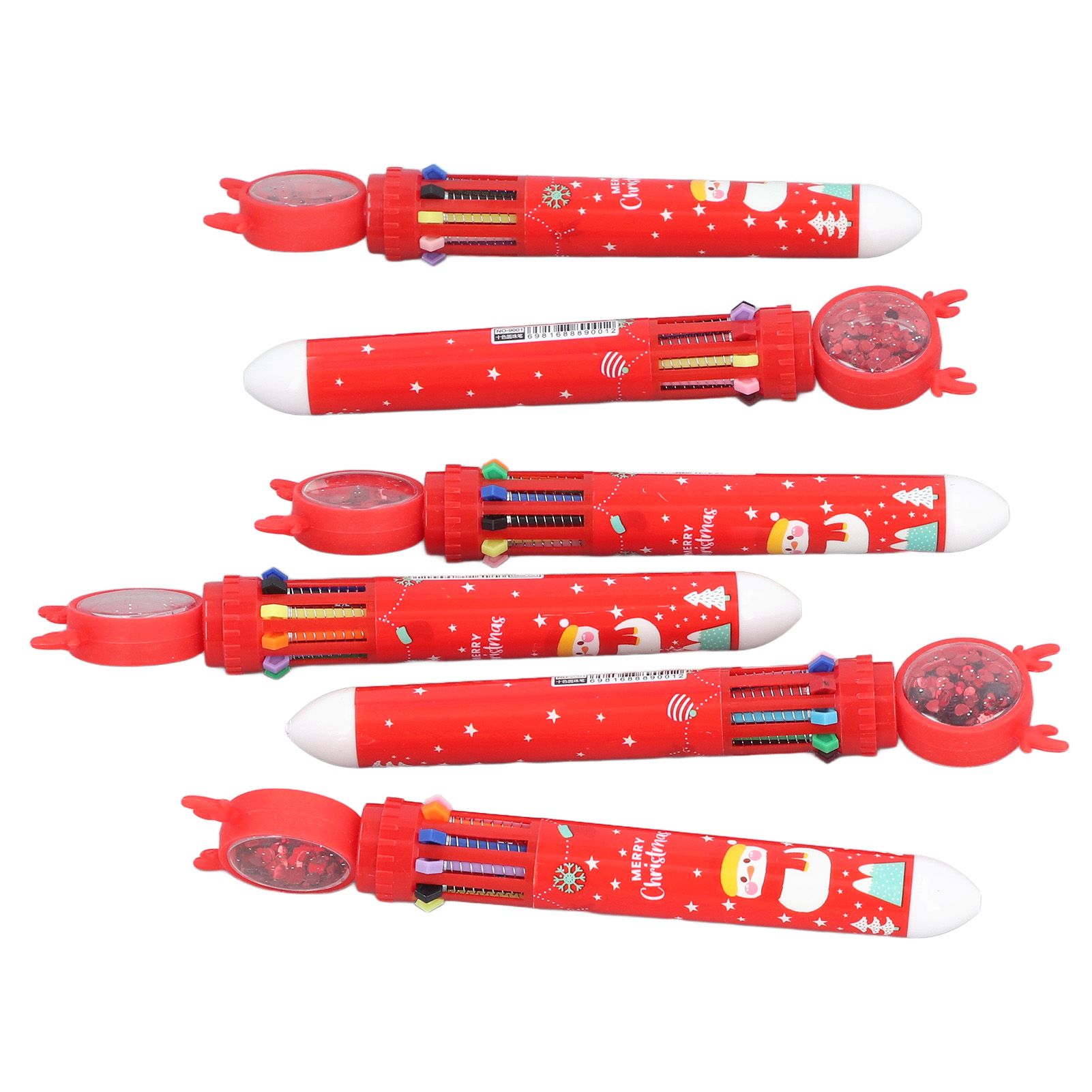 6pcs Christmas Ballpoint Pen 10 Colors Innovative Christmas Press Ballpoint Pen for Teacher Students Children Gift Christmas Snowman - Image 6