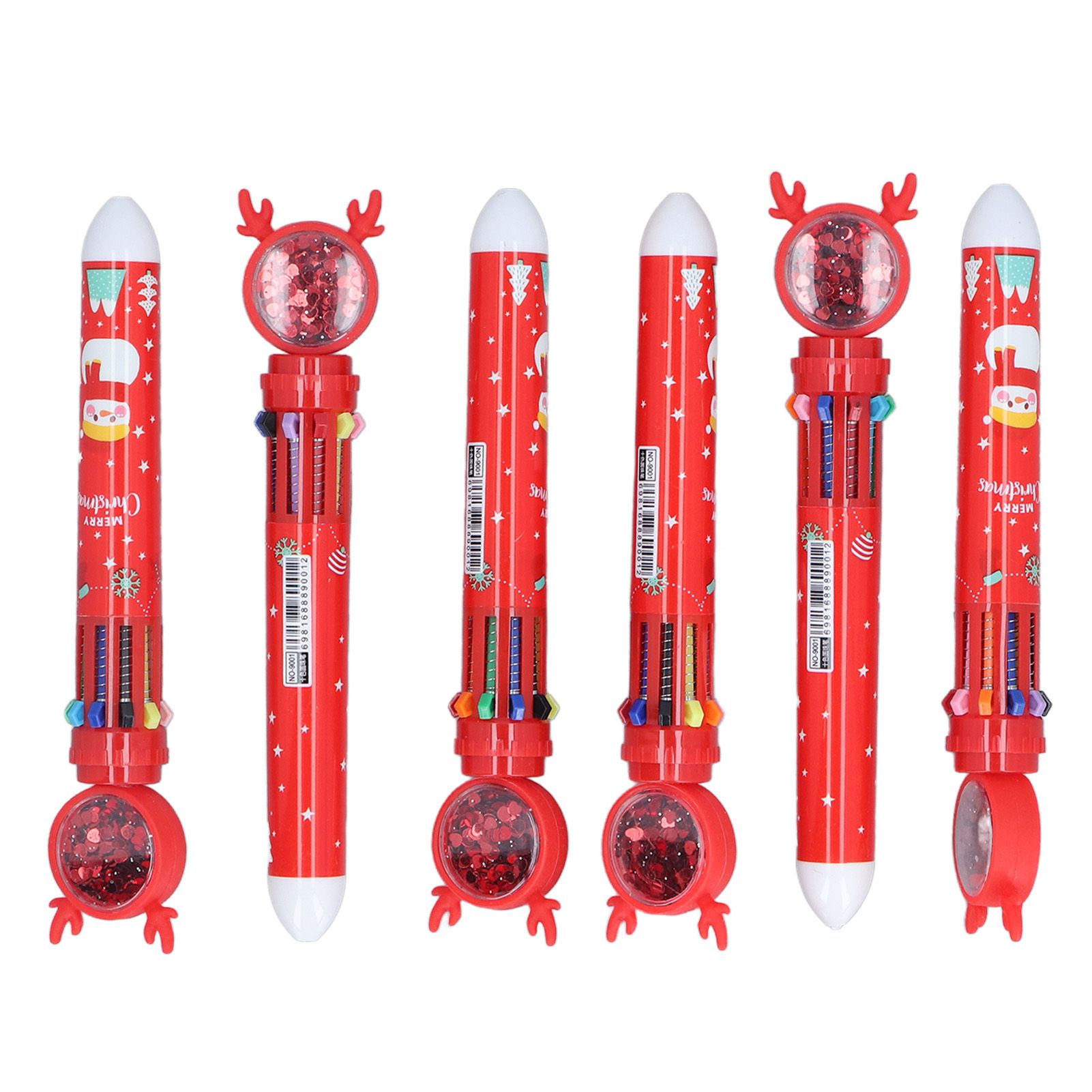 6pcs Christmas Ballpoint Pen 10 Colors Innovative Christmas Press Ballpoint Pen for Teacher Students Children Gift Christmas Snowman - Image 7