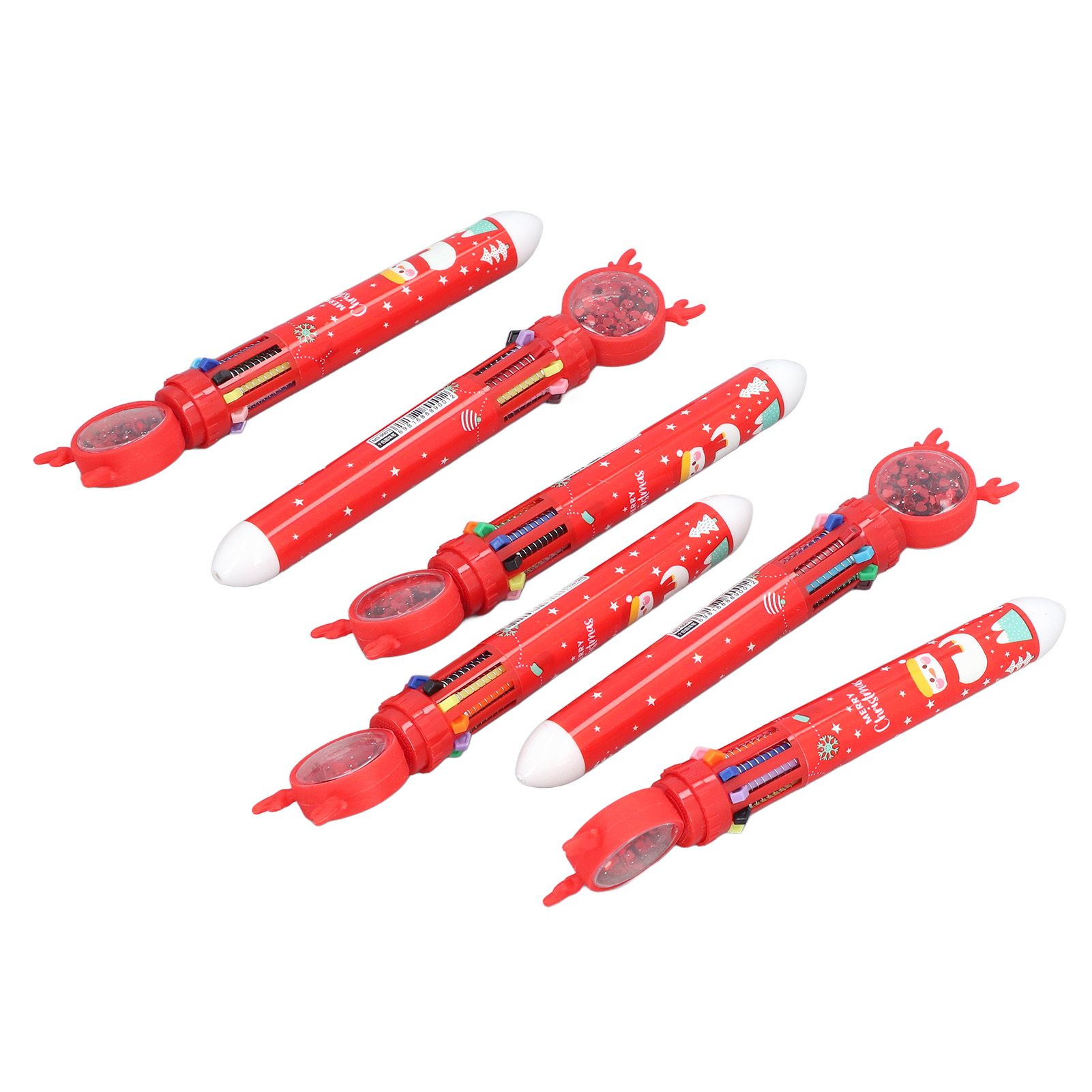 6pcs Christmas Ballpoint Pen 10 Colors Innovative Christmas Press Ballpoint Pen for Teacher Students Children Gift Christmas Snowman - Image 8